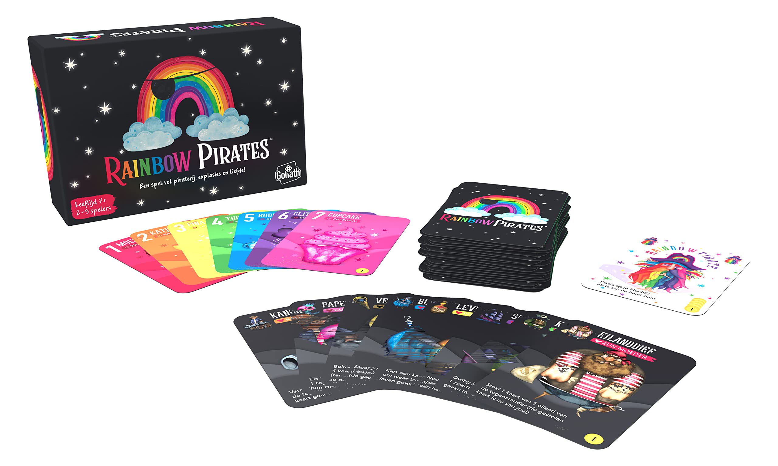 Goliath Rainbow Pirates, Familiespel Vanaf 7 Jaar, Kleurrijk Kaartspel Voor 2 tot 5 Spelers, Arc-en-Couleur
