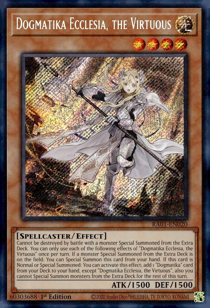 Dogmatika Ecclesia, the Virtuousシークレットレア Dogmatika Ecclesia, The Virtuous (Secret Rare) - RA01-EN020