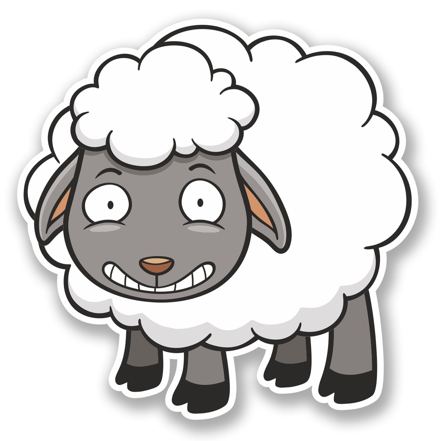 2 x 10cm Sheep Vinyl Sticker Laptop Helmet Bike Car Skater Roller Derby #5724 (10cm x 10cm)