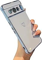 Vista 99 de ZTOFERA Funda diseñada para Google Pixel 7a, bonito diseño de corazones de amor con borde chapado y protección de lente de cámara, para Google Pixel