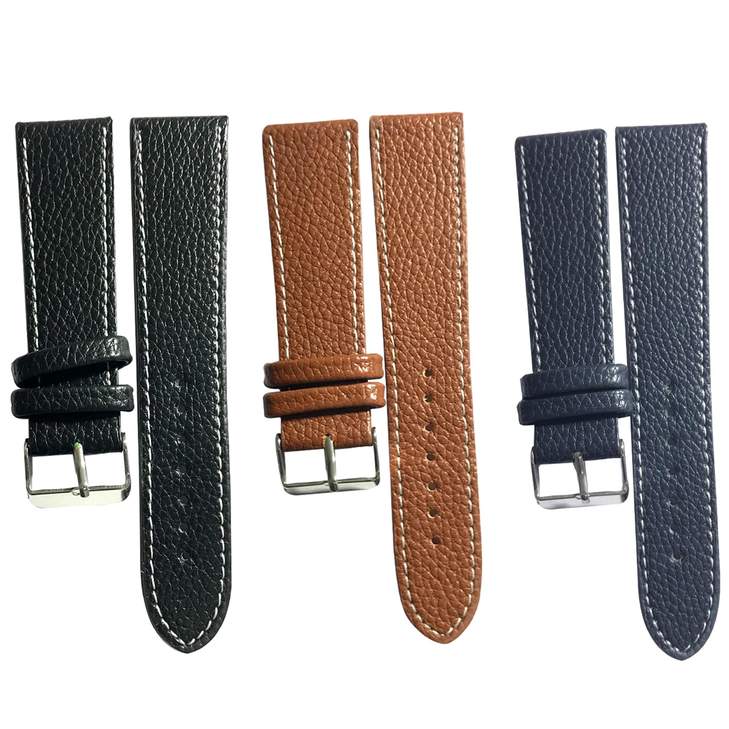 Black 22mm Brown22mm Blue22mm Plain Genuine leather Strap For Watch and Smart Watch for All 22mm Combo of 3 (B0D3VDKV9M) Amazon Price History, Amazon Price Tracker