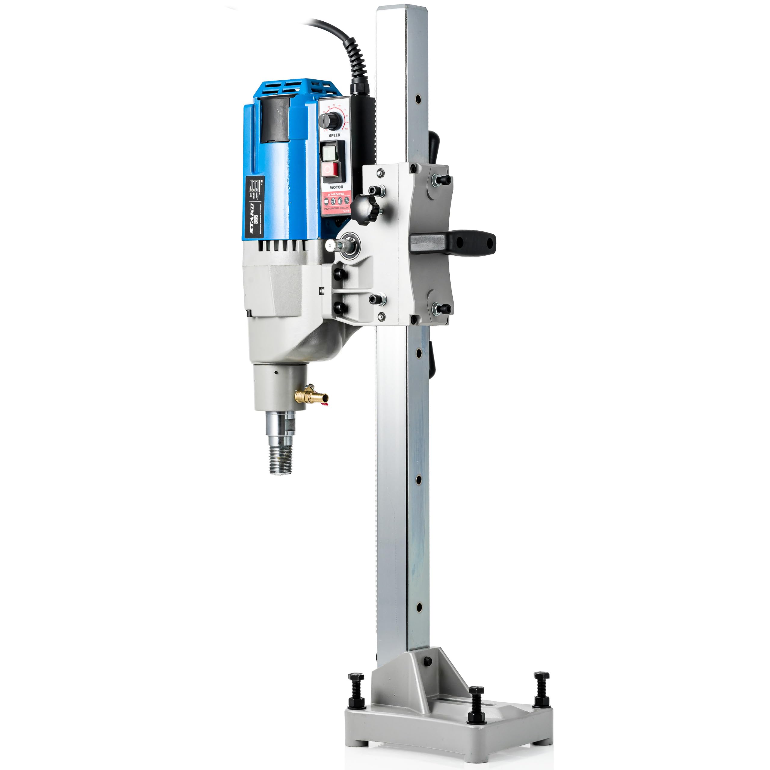 STAKO Professioneller Kernbohrmaschine mit kraftvollem 4250 Motor – mit Kernbohrständer – Bohrdurchmesser Max. Ø 255 mm – Diamant Kernbohrgeräte für beton 0-560 U/min – Kernbohreinheit mit PRCD-Schut