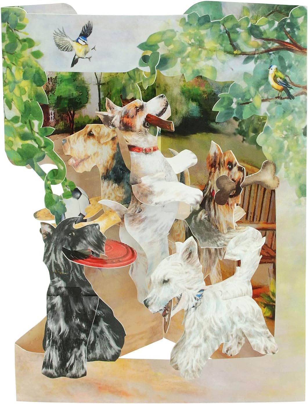 SANTORO Swing Card, 3D Pop Up Greeting Card - Terriers Playing - For Her, For Him, Mother's Day, Father's Day | Dog Birthday Card Kitchen & Home