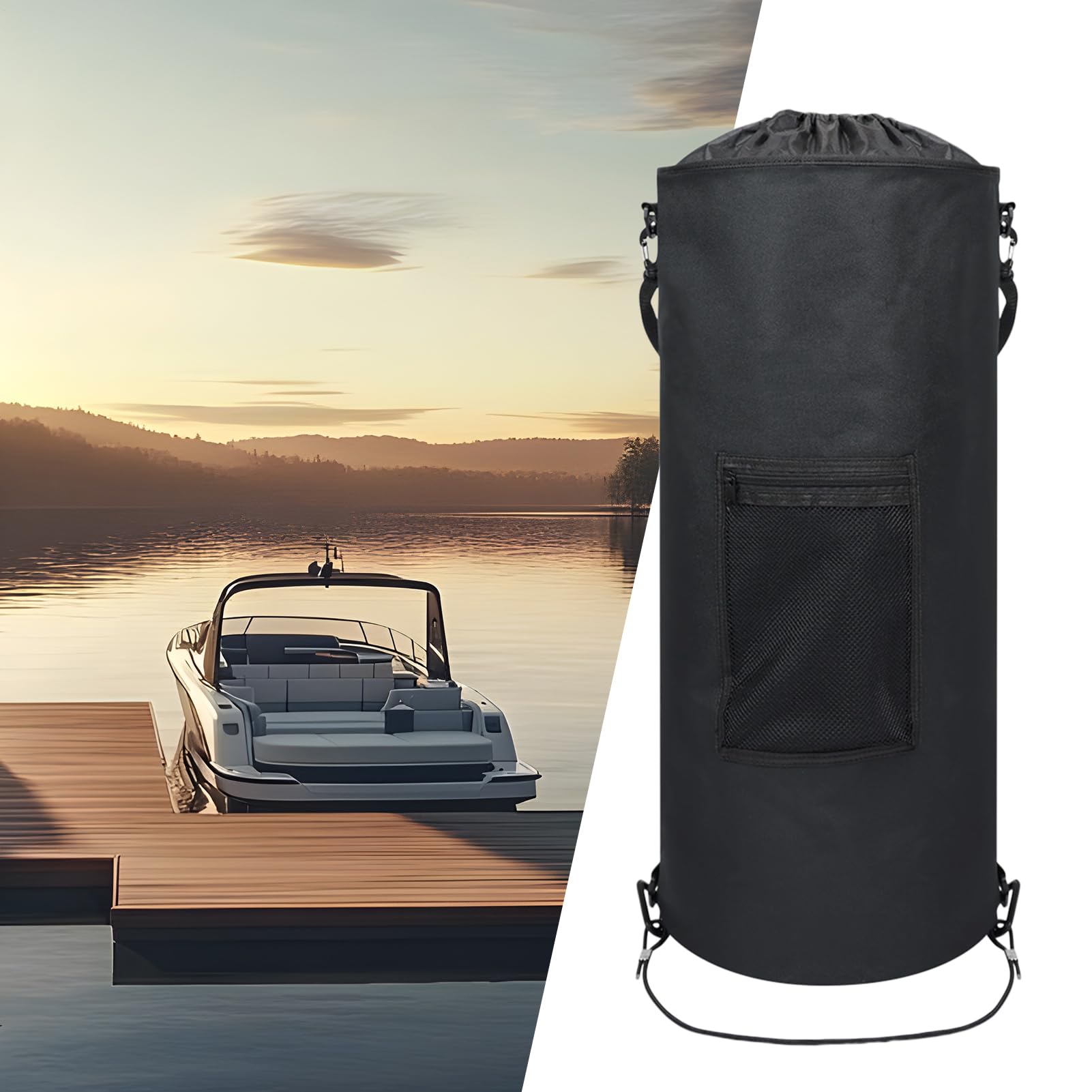 Générique Poubelle Pour Bateau | Accessoires De Rangement Nautique - Conteneur Étanche Pliable 42-57 Litres avec Sac à Cordon pour Camping Voyage Camion et Plein Air