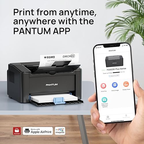 Miniatura 3 de Pantum Impresora láser en blanco y negro, impresora inalámbrica, monocromática compacta impresora láser Bluetooth inalámbrica P2502W Plus funciona