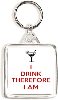 I Drink Therefore I Am - Square Keyring