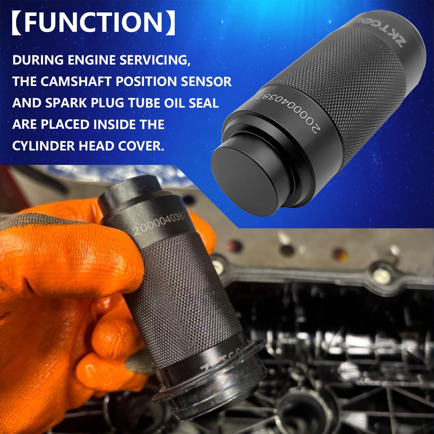 ZKTOOL Cam Sensor Plug Installation Special Repair Tool Suitable for Chrysler Fiat VW Audi Jeep, Pentastar 3.6 L Engine, Spark Plug Tube Seal, OEM: 2000040387/10256