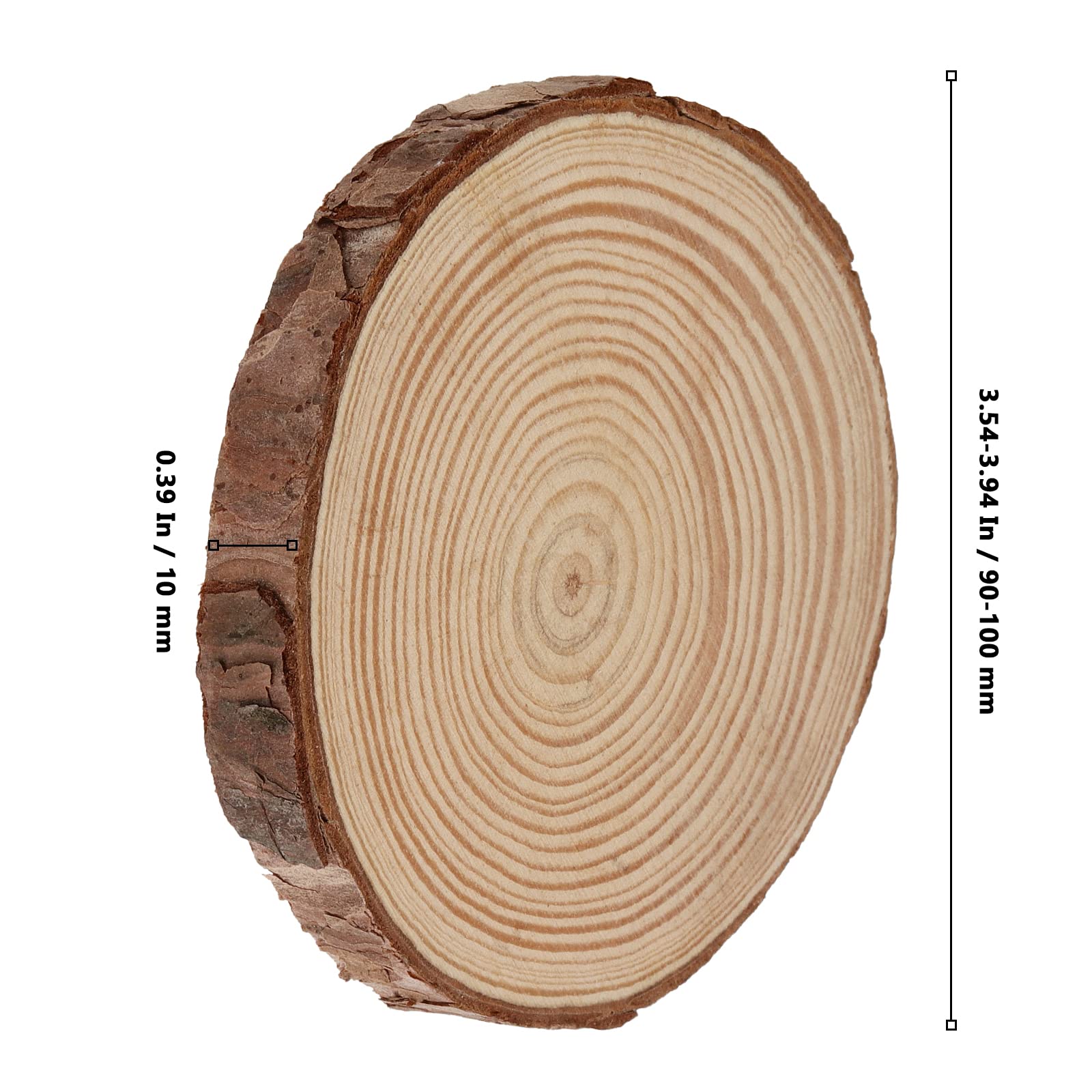 Lot De 50 Rondins De Bois 9-10cm - Tranches Bois Naturel Pour DIY, Sous-Verres Et Décoration Mariage