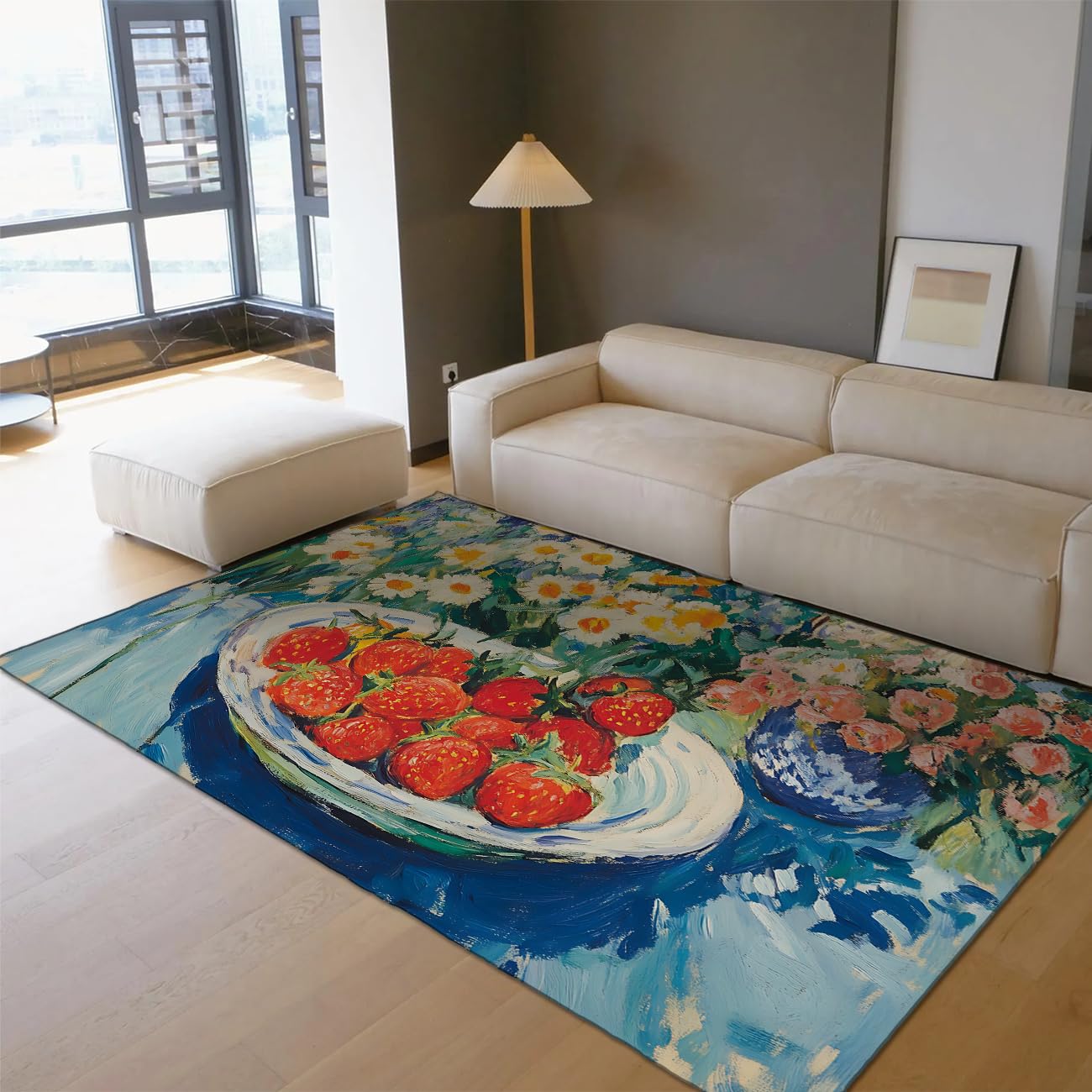 Tapis 160x200cm lavable résistant aux taches pour simplifier l'entretien
