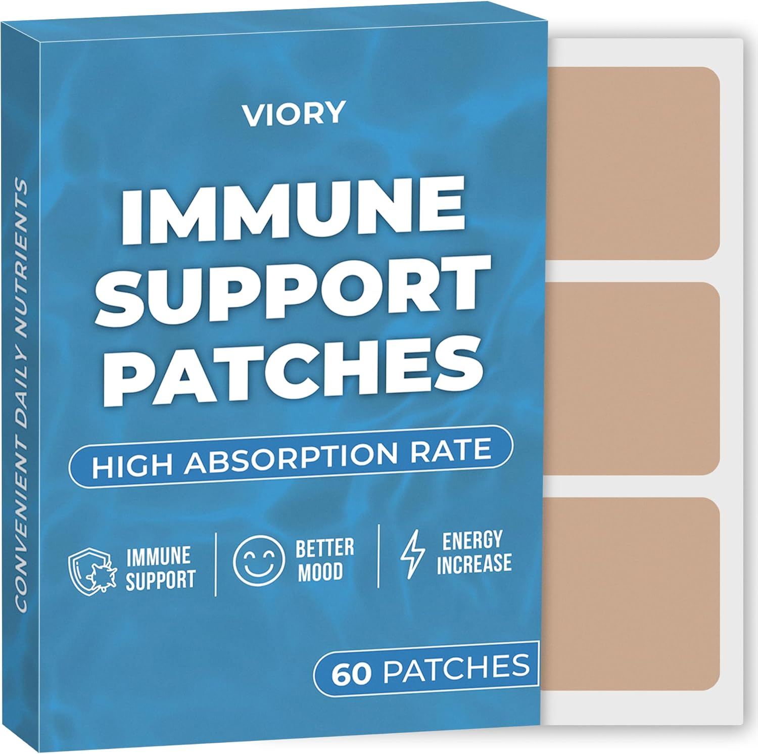 Immune Patches (Pack of 60) – 100% Natural Patch for Women and Men – with Elderberry, D, Zinc – Immune & Body Support – Enhanced Formula
