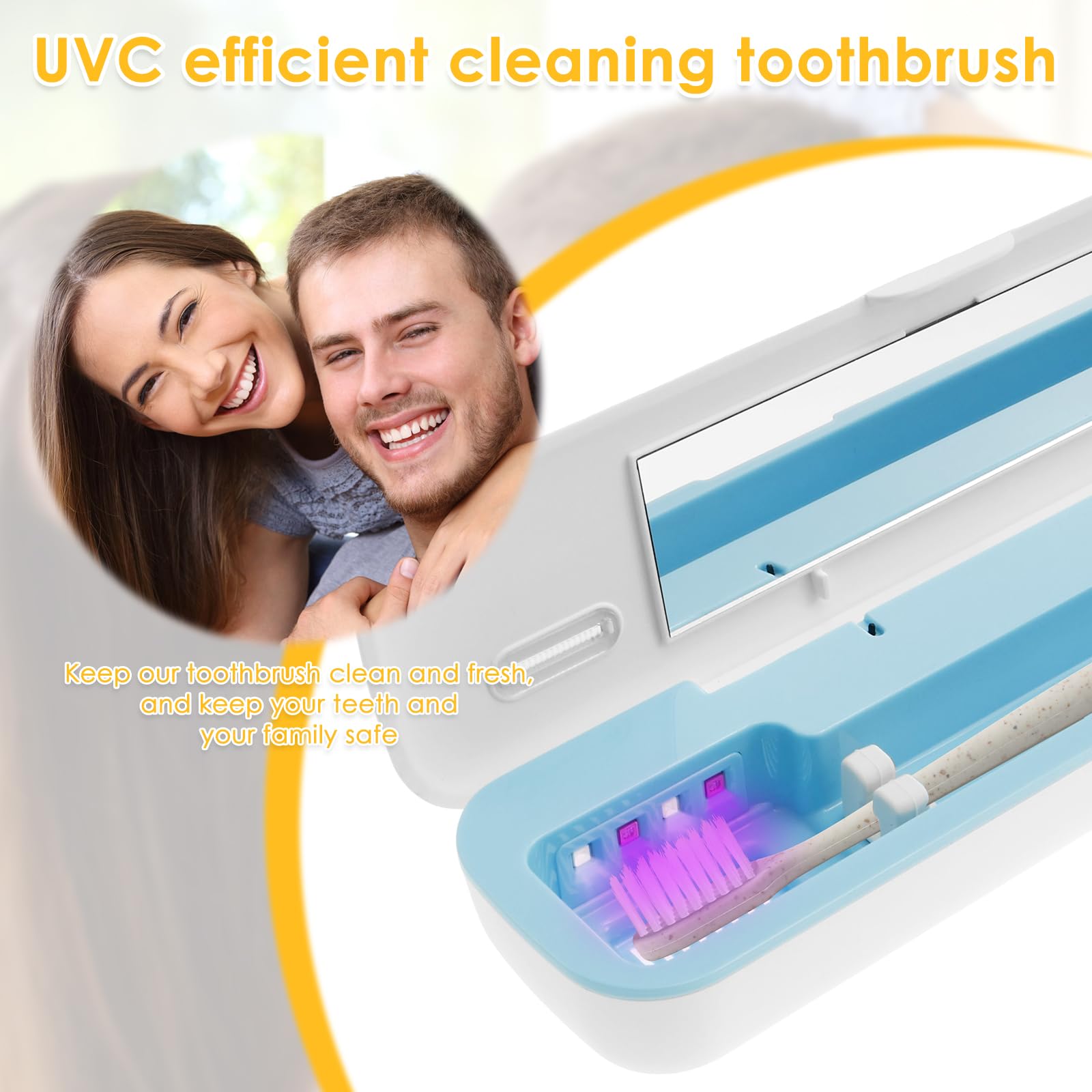 Portaspazzolino UV, disinfettante e sterilizzatore per famiglia/viaggi, regalo di compleanno per uomini