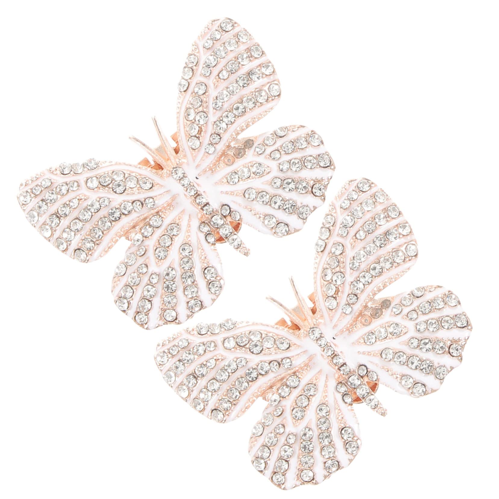 Levemolo 5pary Klipsów Do Butów Kształcie Motyla z Cyrkoniami Eleganckie Akcesoria Ślubne i Dekoracyjne Do Obuwia Złoty