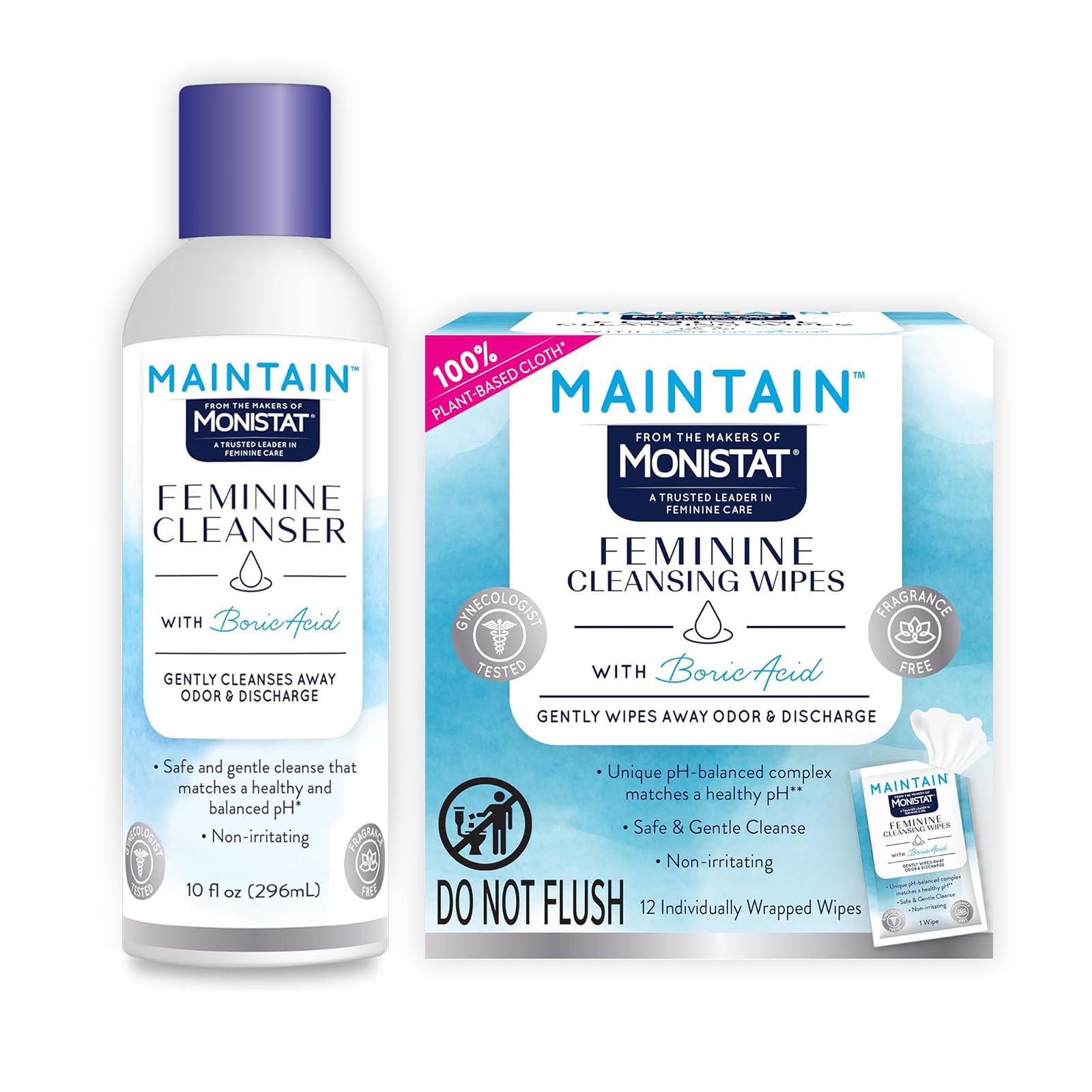 Monistat Boric Acid Feminine Cleanser Fragrance Free Feminine Wash 10 Fl Oz 1 Pack Monistat Maintain Feminine Wipes