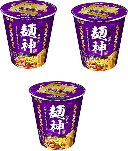 Amazon コンビニー限定 F 年10月 明星 麺神 めがみ 常識を超えた麺を味わう神旨な一杯 神太麺ｘ旨醤油 真のお店品質 カップめん 94gx3個 食べ試しセット ラーメン 麺 カップ麺 3 食品 飲料 お酒 通販