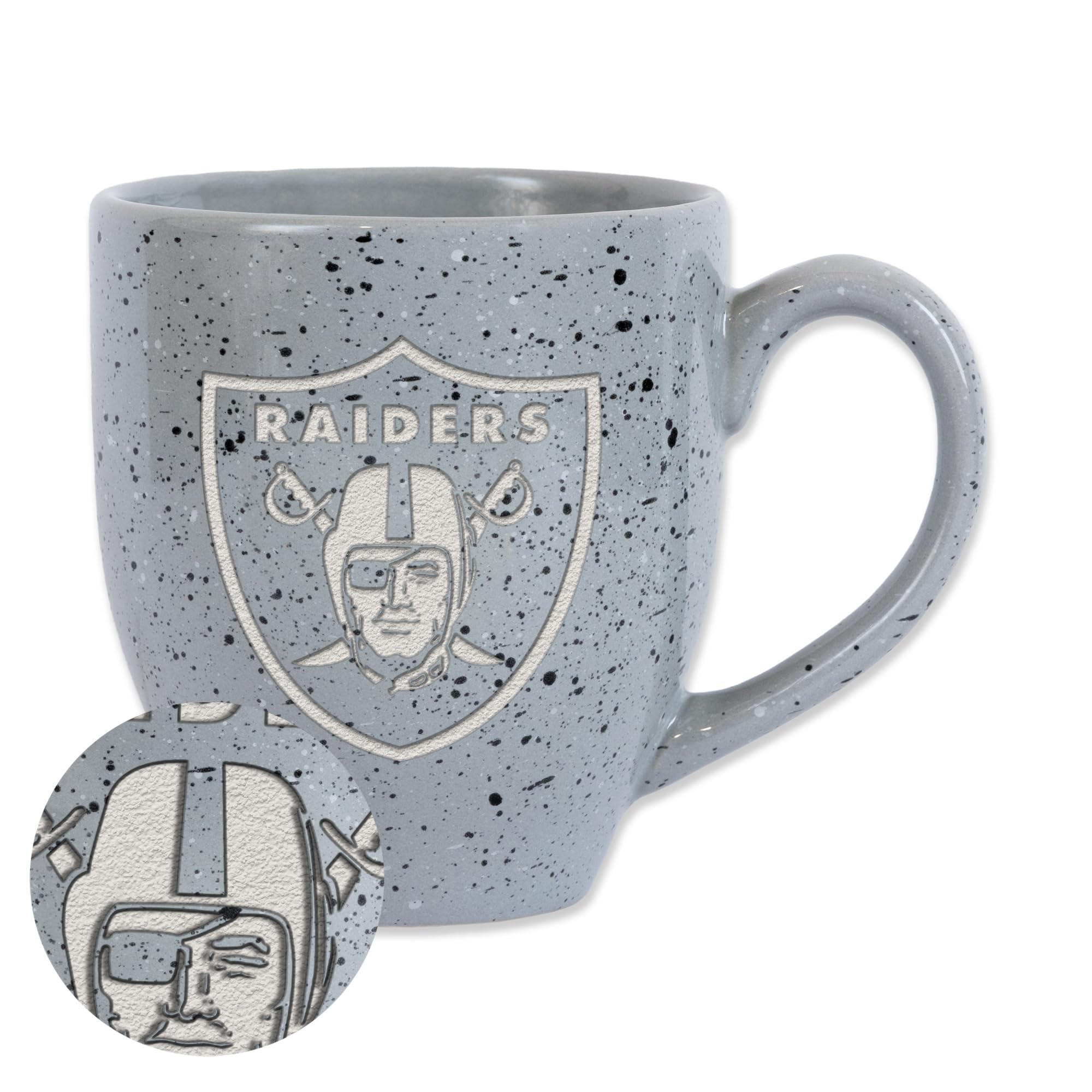 Rico Industries NFL Football 16 oz Team Color Laser Engraved Speckled Ceramic Coffee Mug