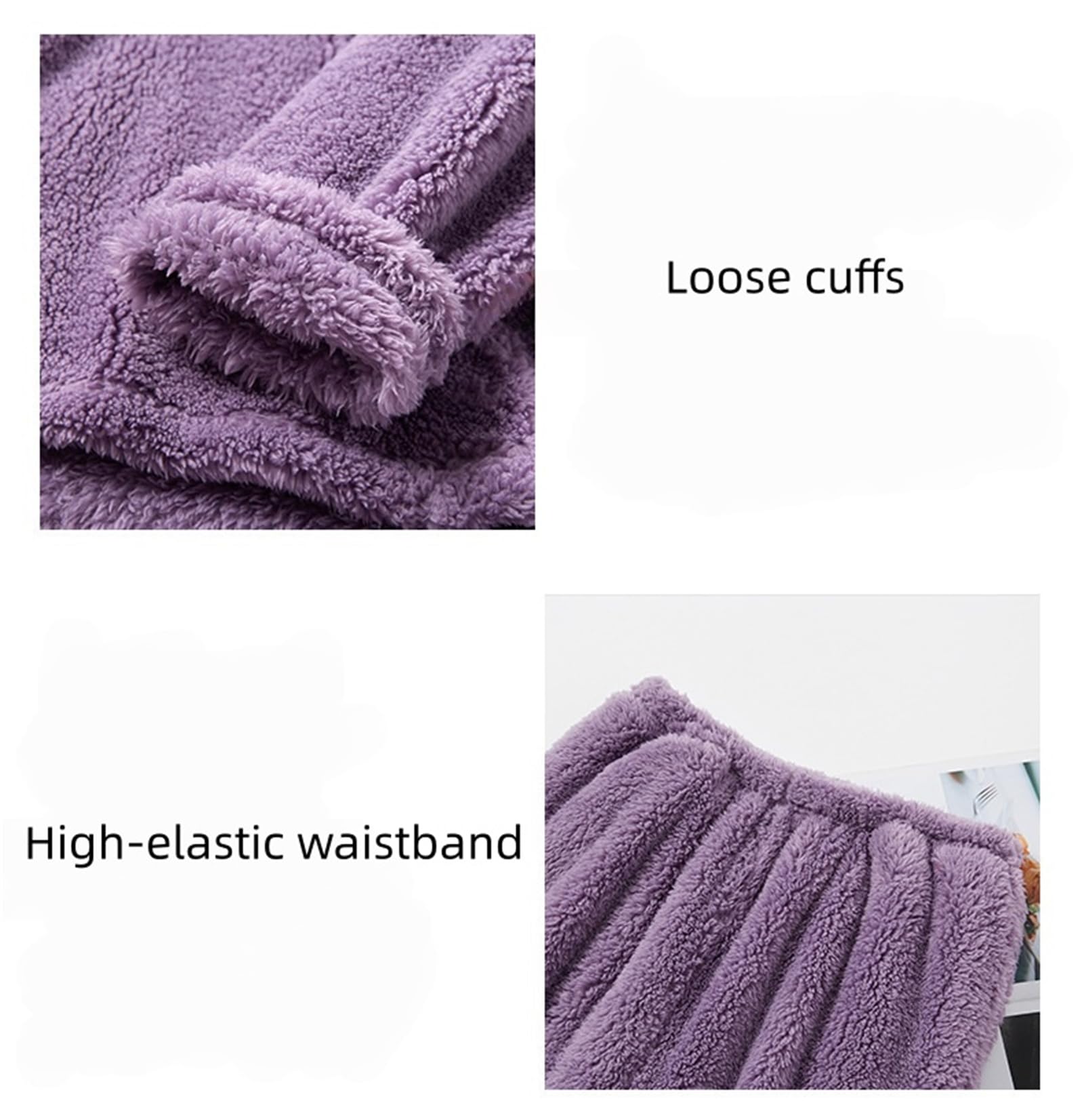 Conjunto de pijama para mujer, de forro polar, mullido, cómodo, de felpa, acogedor, mullido, holgado, cálido