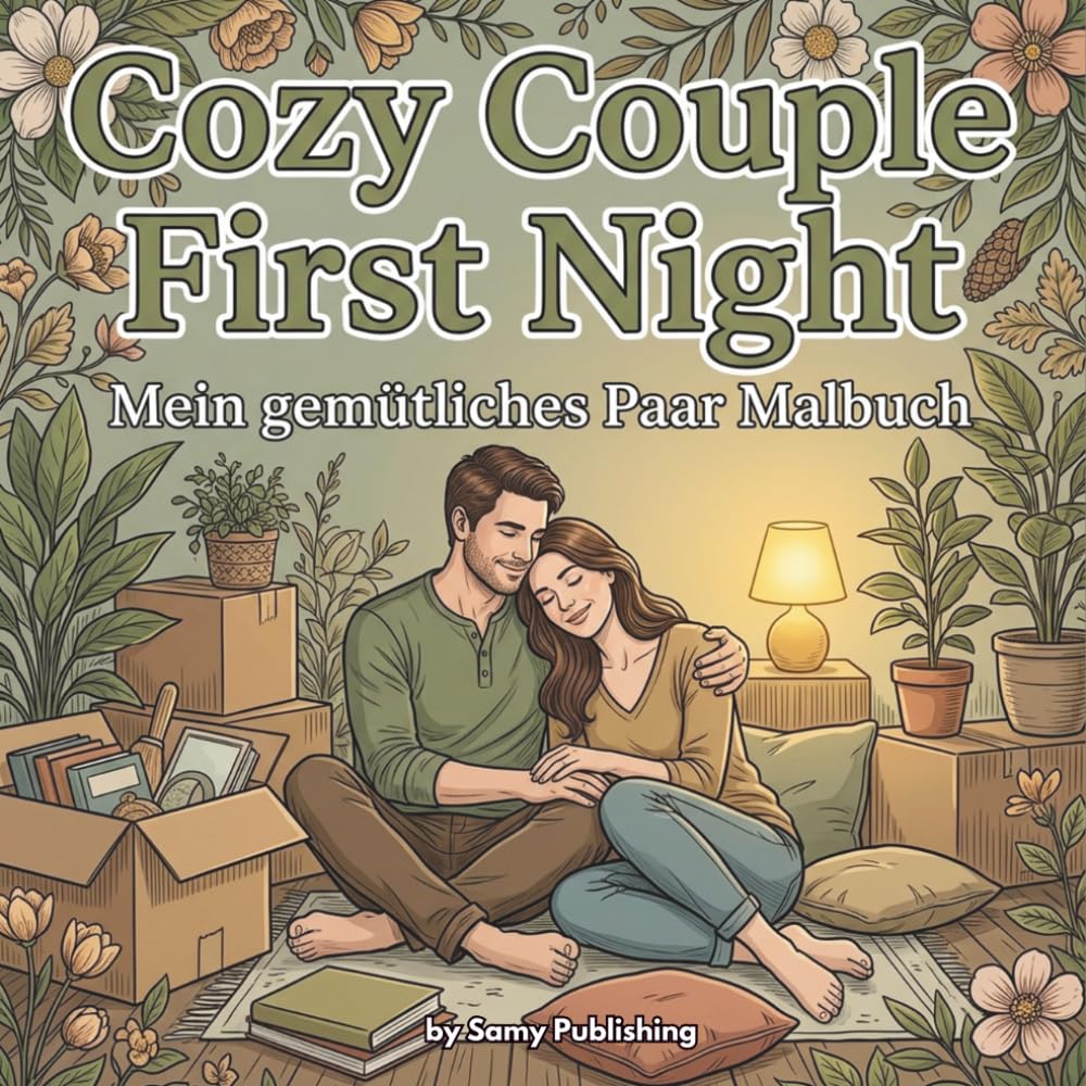 Cozy Couple First Night – Mein gemütliches Paar Malbuch: 40 detailreiche Ausmalbilder mit einem Paar in ihrer ersten gemeinsamen Nacht im neuen ... Momente (Die Cozy Couple Kollektion)