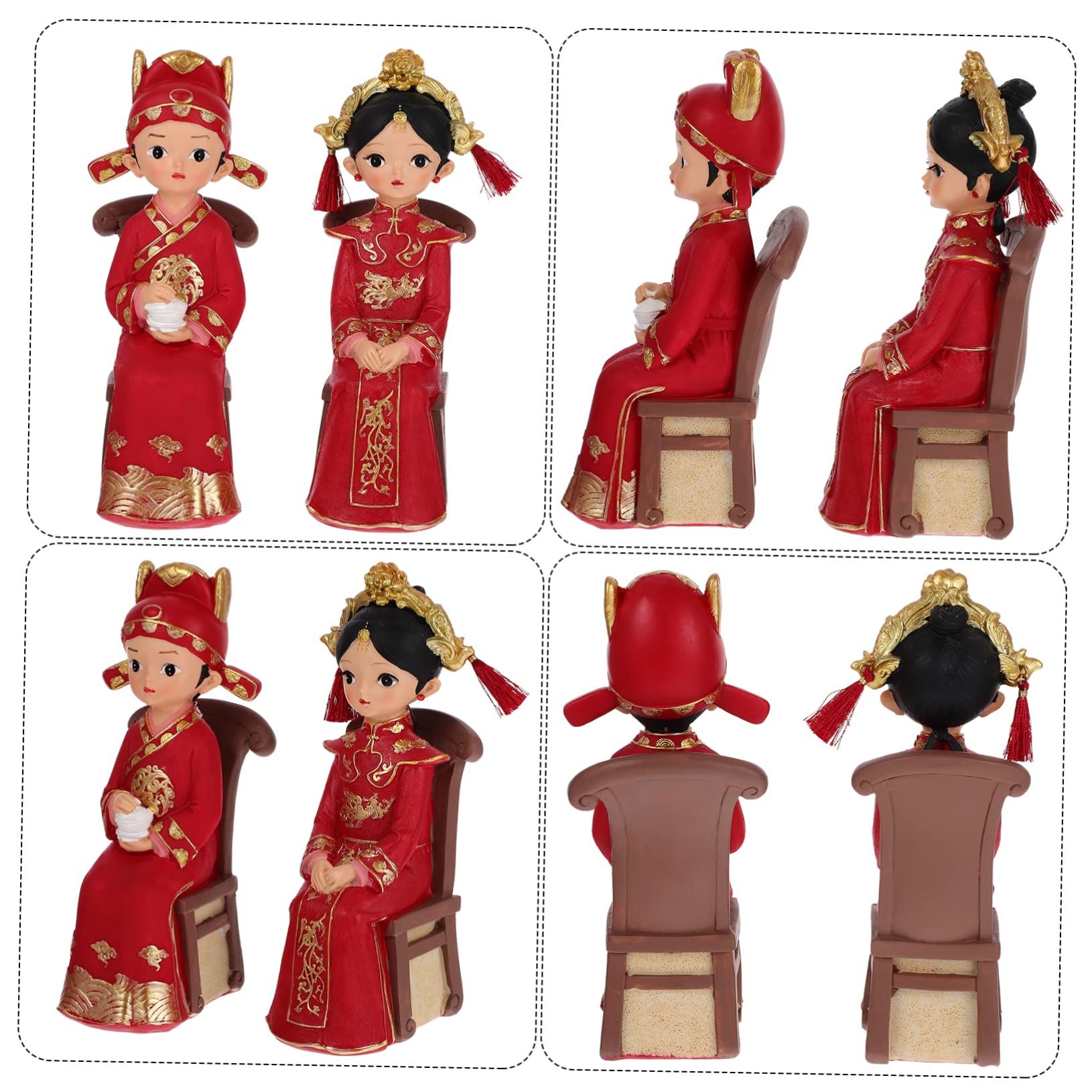TOPBATHY 2 Sätze Hochzeits Ornamente hochzeitsfiguren hochzeitsdeko Hochzeitspaar-Skulptur für zu Hause Heimdekoration das Chinesische Hochzeitspaarfiguren Paar Figuren
