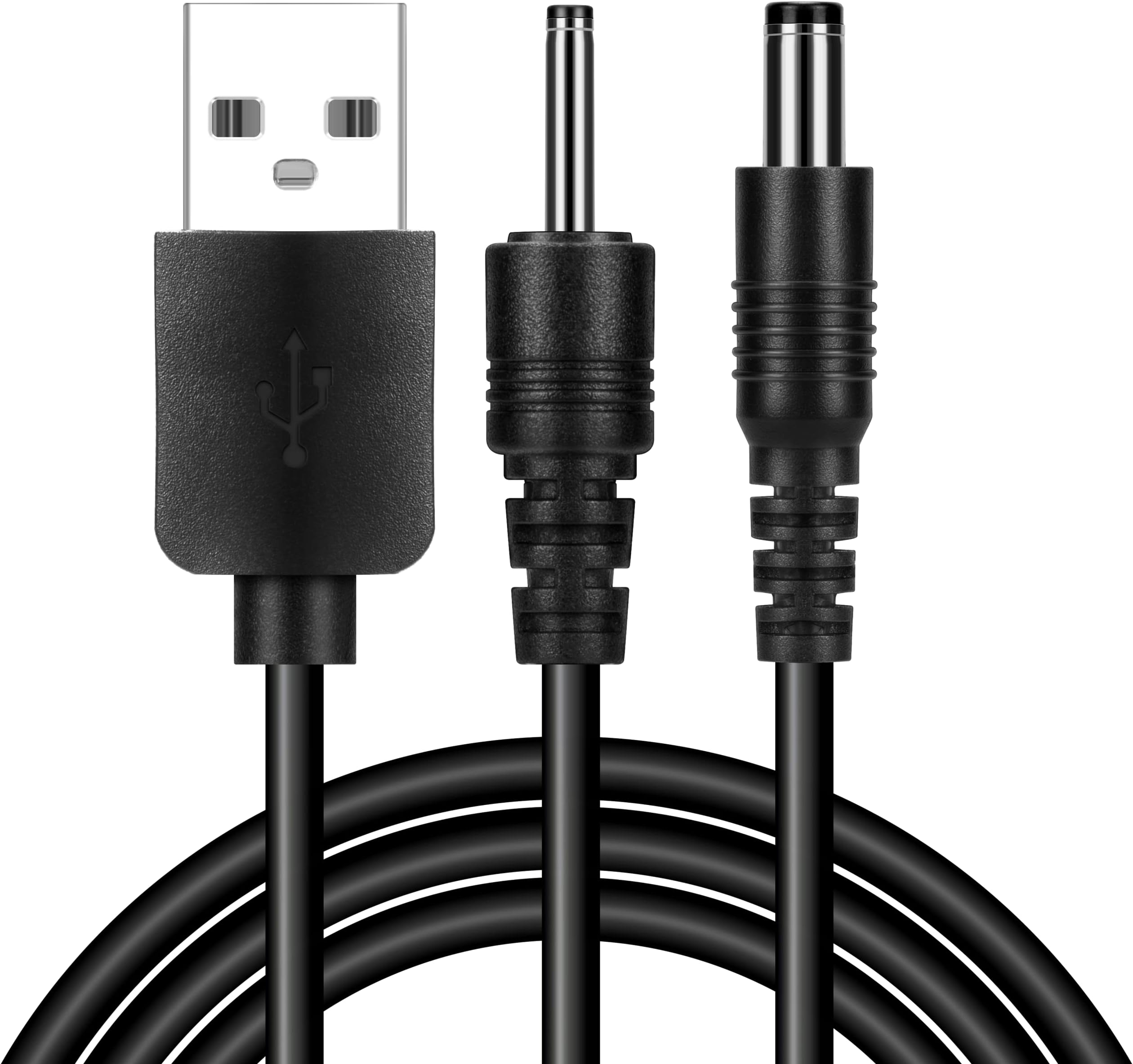 USB Charger Cable for PetSpy, IPETS, Petrainer, TrainPro, PETTECH Electronic Training Collar & Dog Shock Collar, Charging Cord with 2 DC Barrel Connectors
