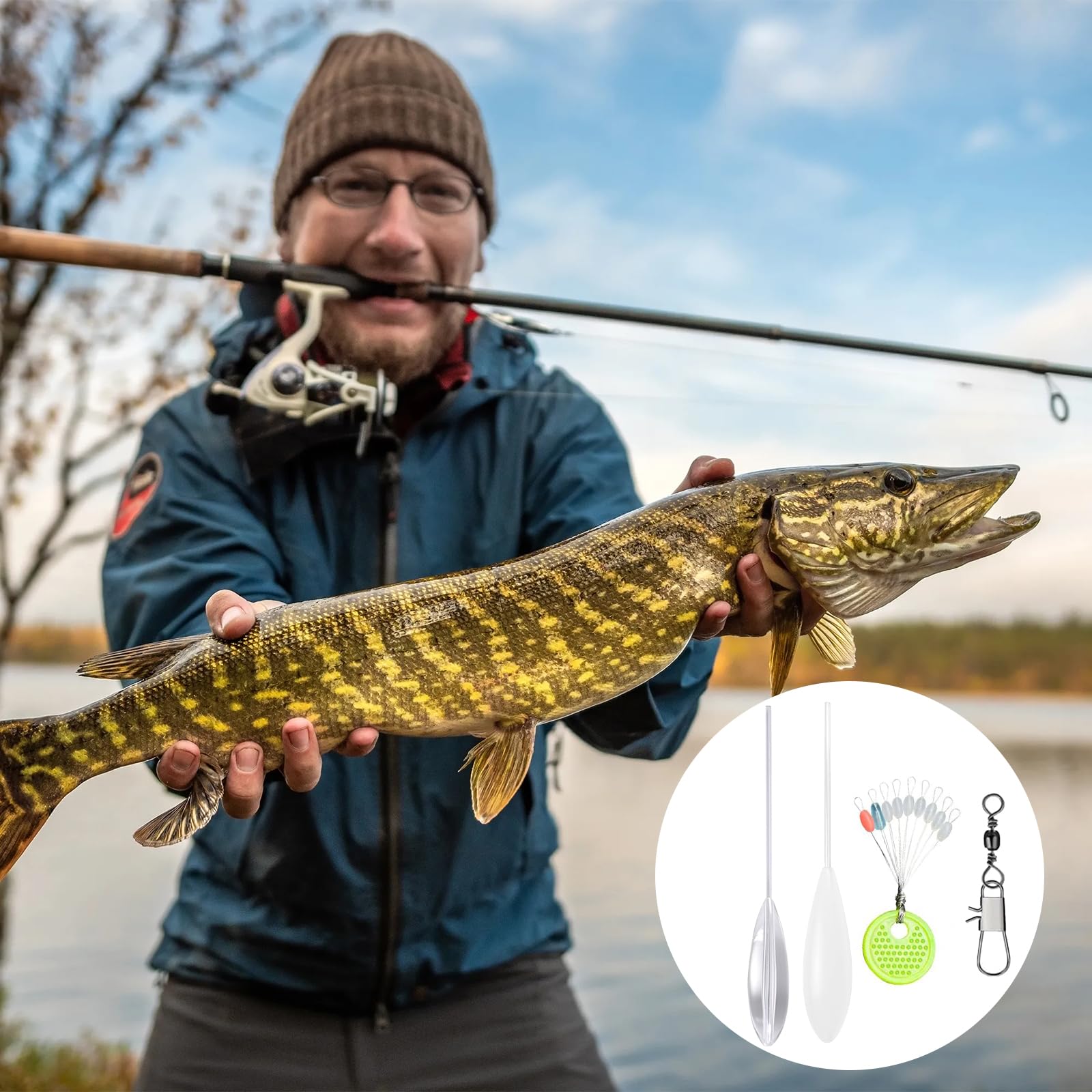 21 Pezzi Diversi Fishing Sbirolino Set,6X Affondante 6X Sbirolino Galleggiante (6g 8g 10g 12g 15g 20g),6X Girelle da Pesca Trota Pesca,3X Stopper Pesca,Accessori per La Pesca alla Trota