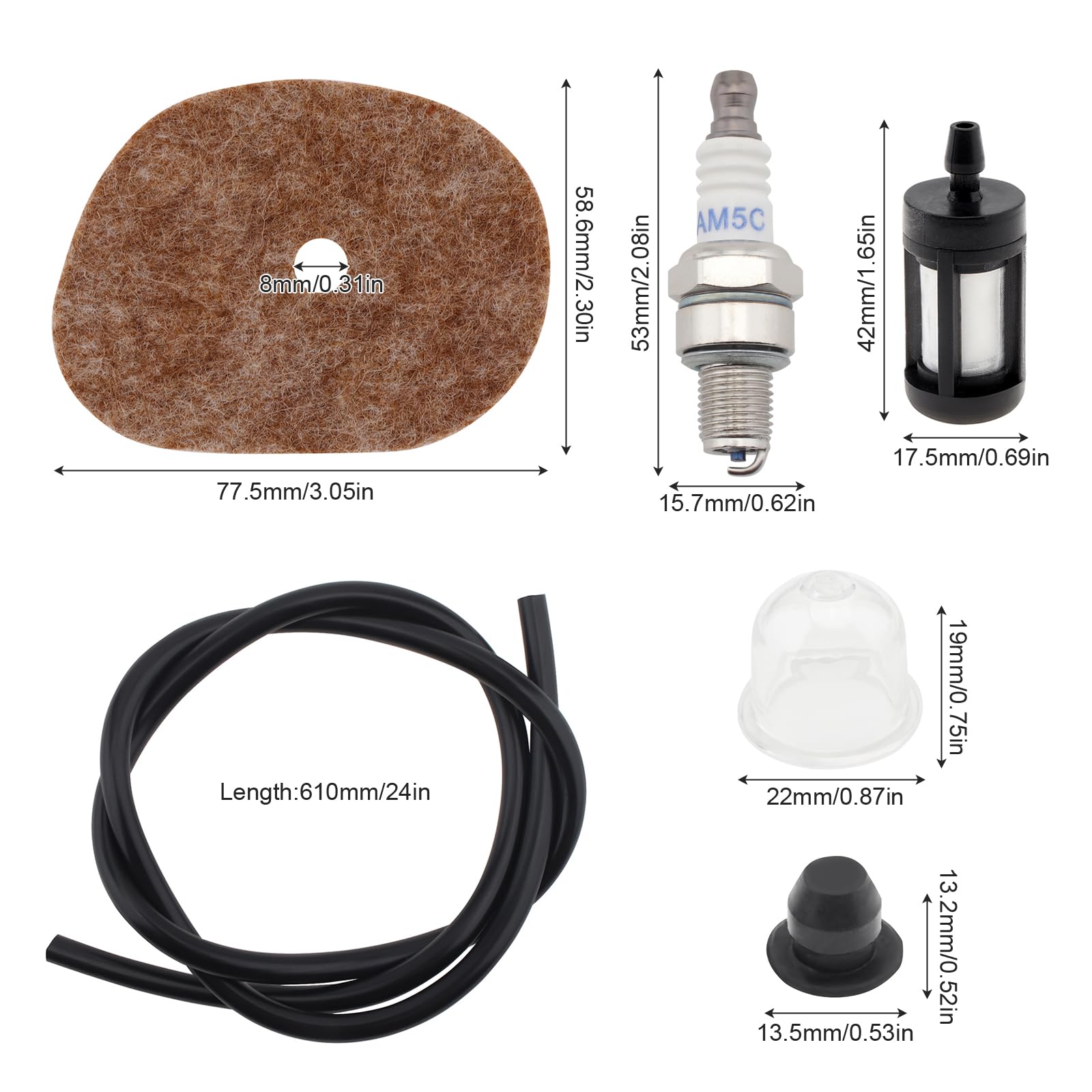 Windance Air Filter with Oil Filter and Spark Plug Focus Kit for Stihl KM56 FS56 FS56RC FC70 FC70C FC56 - Image 2
