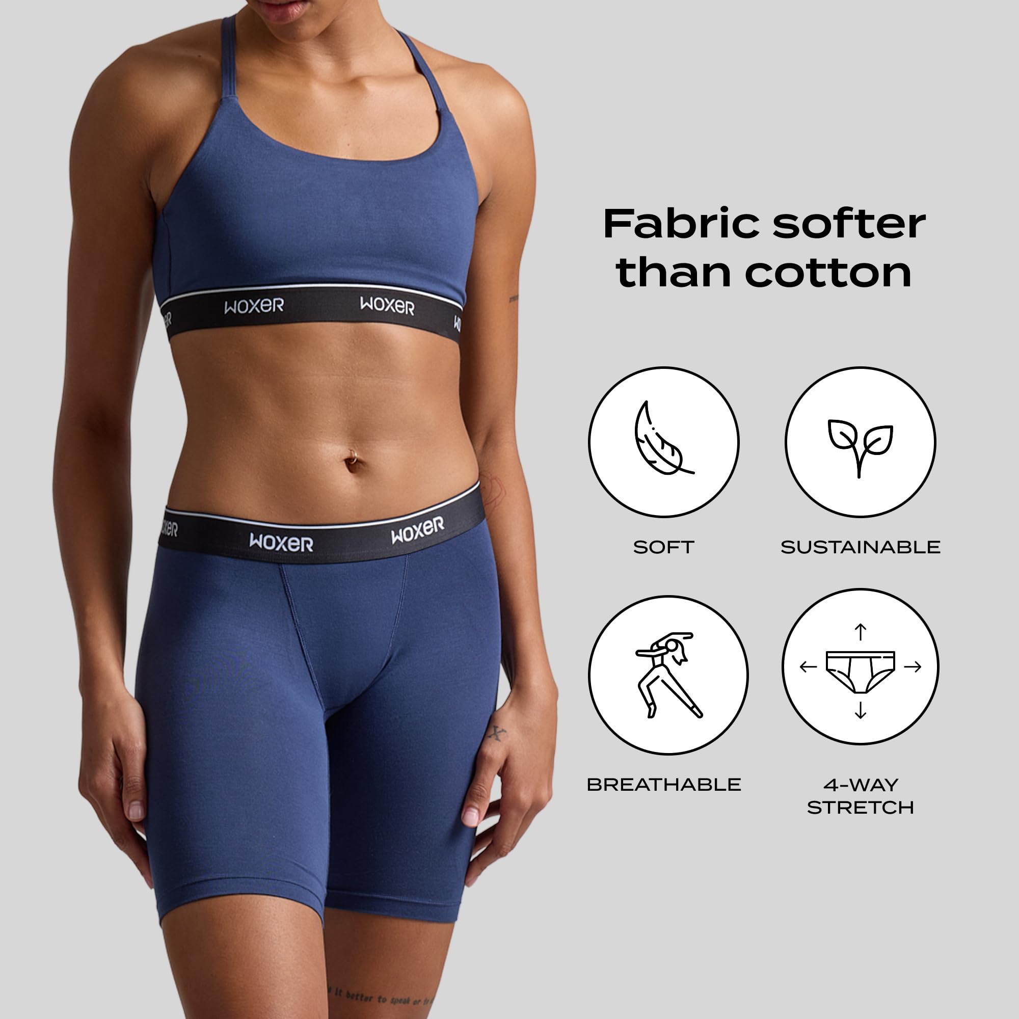 'Woxer Womens Boxers - Biker 9'' Boy Shorts Underwear for Women - Boxers for Women, Womens Boxer Briefs & Briefs for Women'
