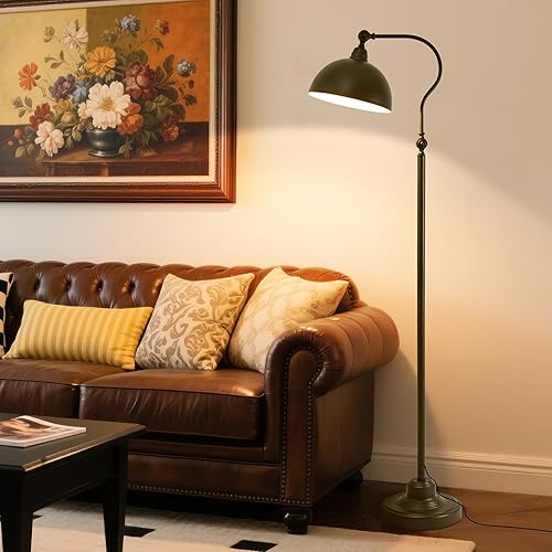 Bright Reading Floor Lamp with Remote Control and Bluetooth Dimming,Rustic