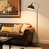Bright Reading Floor Lamp with Remote Control and Bluetooth Dimming,Rustic Vintage Living Room Bedroom Bedside Office Study Library Adjustable Black Standing Warm Lights, Mid Century Modern Home Decor