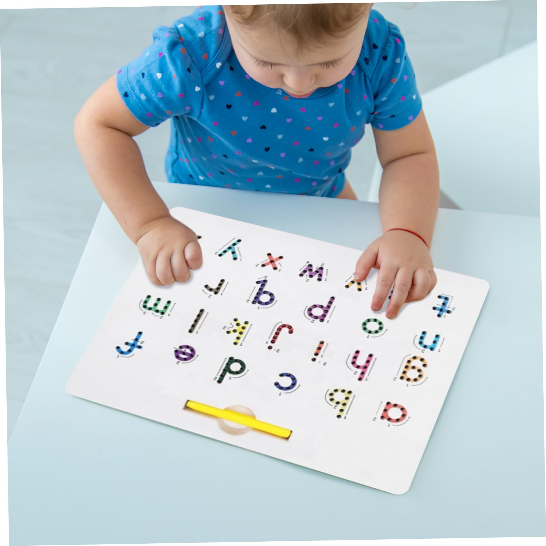 Tablero de Letras magnético Imanes del Alfabeto en mayúsculas y minúsculas de Doble Cara Orden de Trazos Letras del Alfabeto magnéticas para niños pequeños Regalos de Aprendizaje y Dibujo sensori.