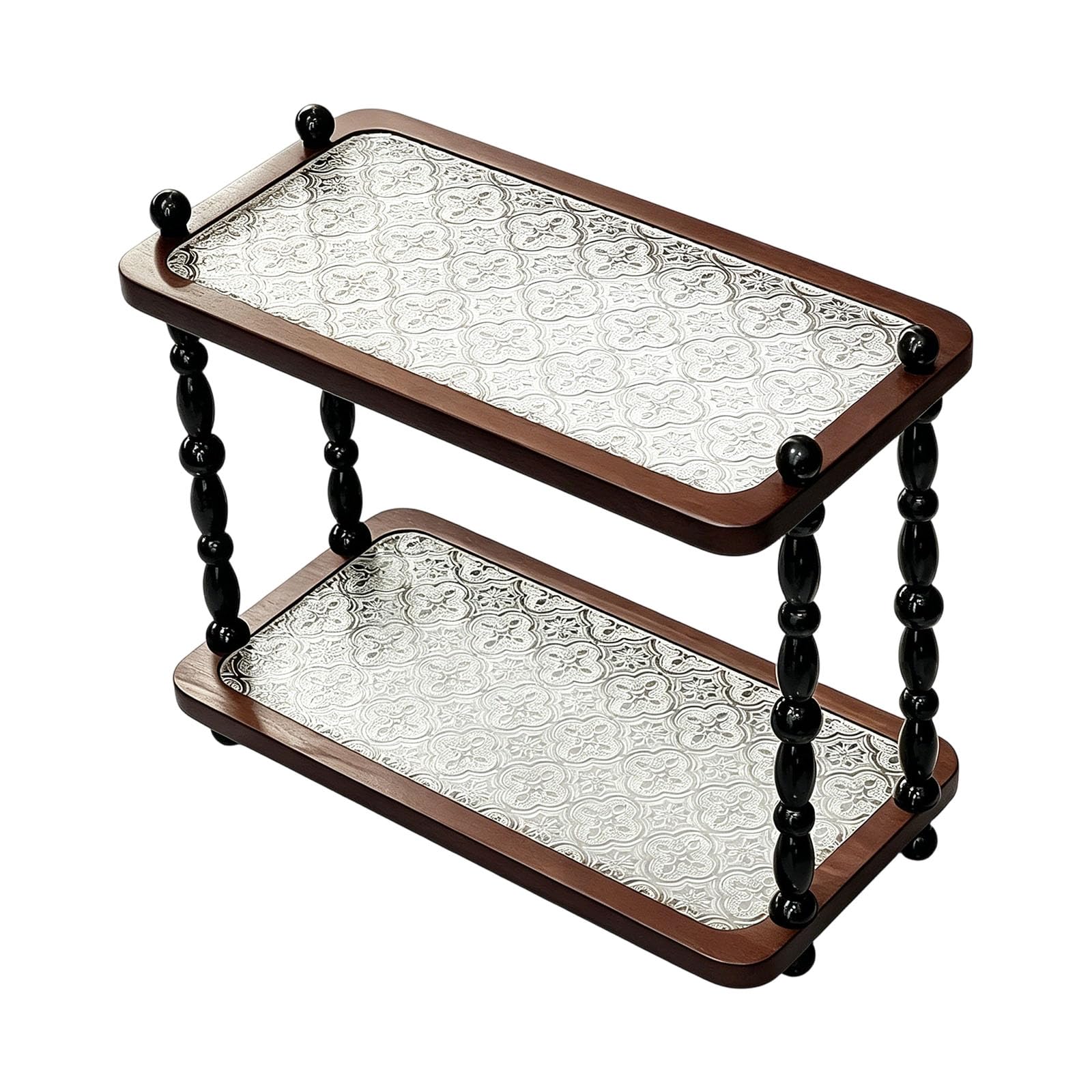 Limtula Tabletop Display Shelf, Double Layer Counter Organizer for Vanity, Bathroom and Dresser Storage, 13.4 X 6.7 X 10.2 in Makeup Shelf Sink Counter Rack Tabletop Stand Home