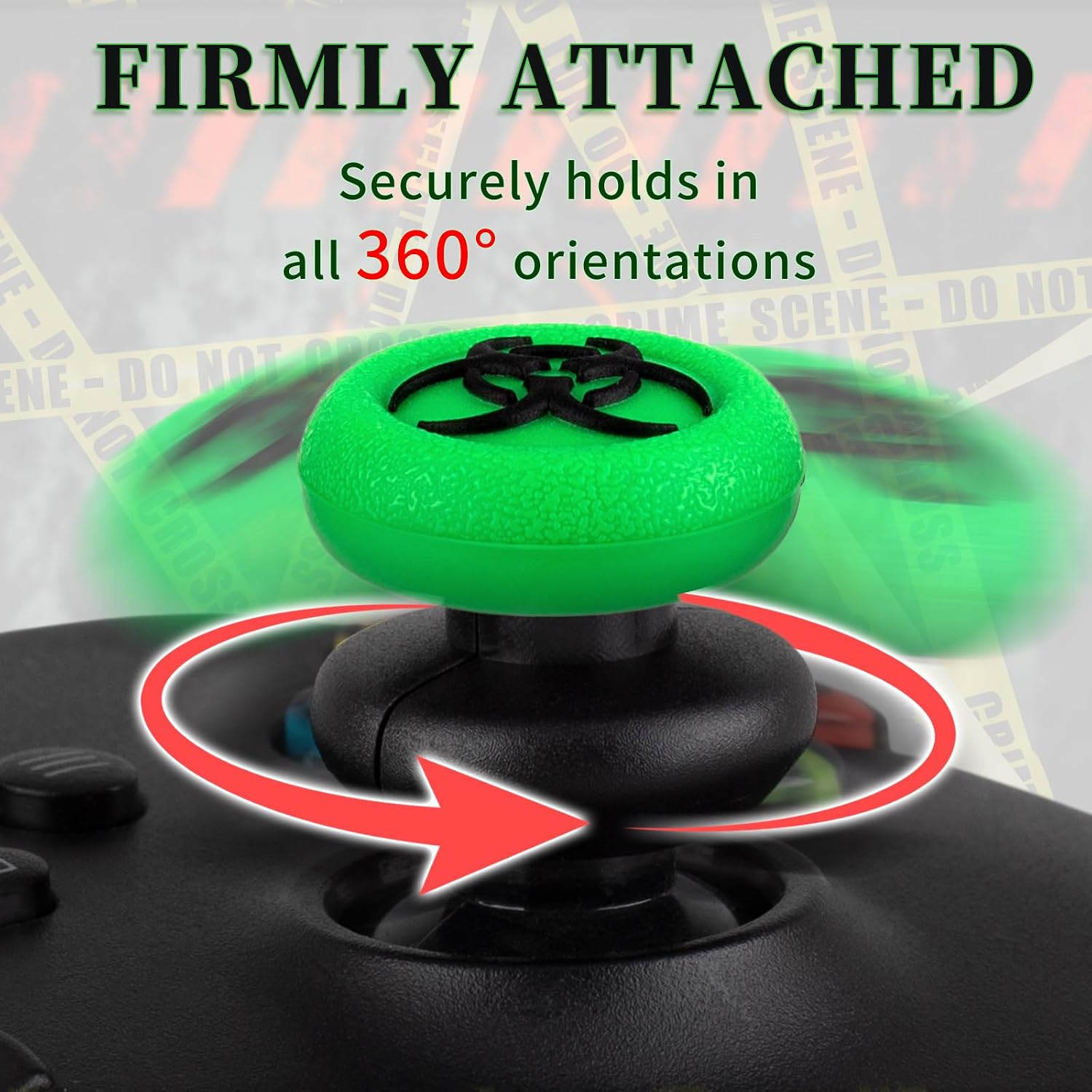 Silicone Thumbstick Grips with 2 Elevated Pads | 4 Piece Set for Xbox One/Xbox Series X Controller（Fluorescent Green）