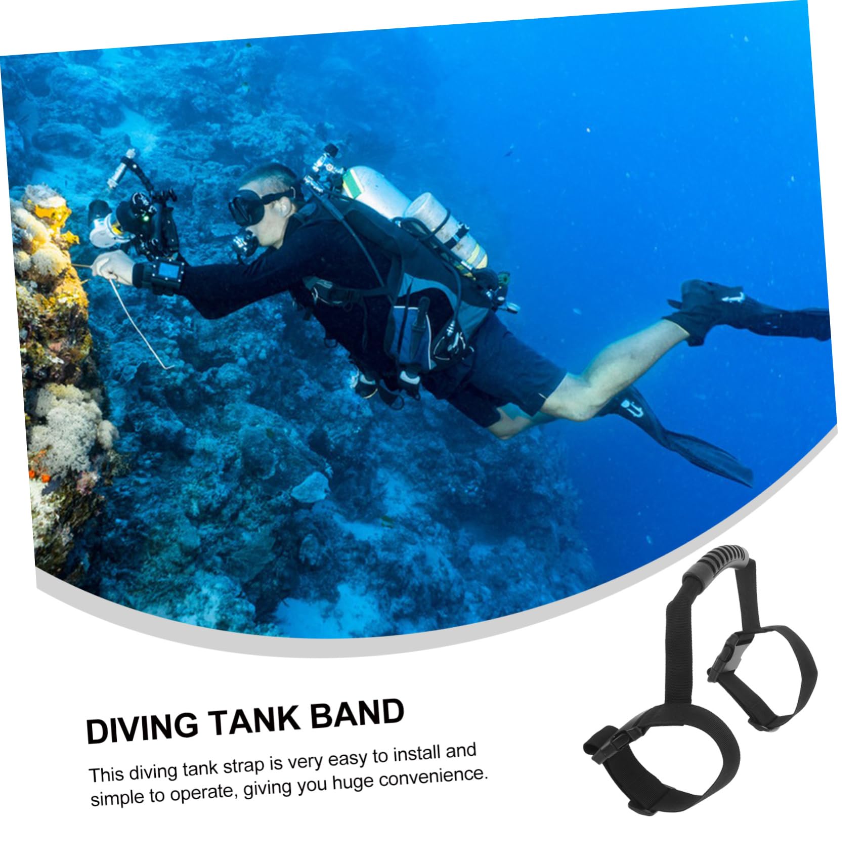 VICASKY Scuba Diving Tank Strap Multi-Function Polyester Retainer Band for Easy Installation and Use Lightweight -wear for Underwater Exploration and Diving Activities