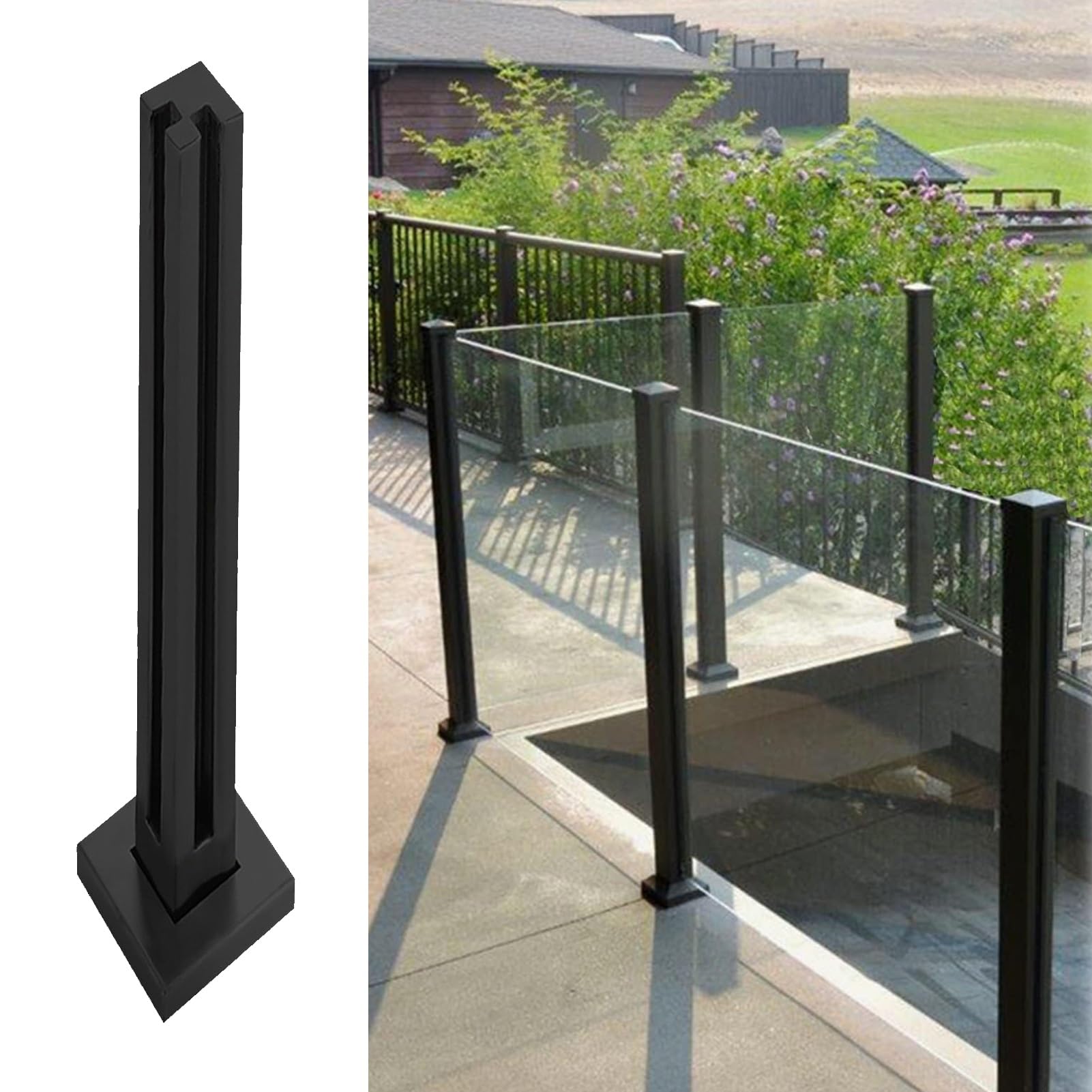Garde-Corps en Verre Noir de Haute Qualité pour une Balustrade de Terrasse Élégante