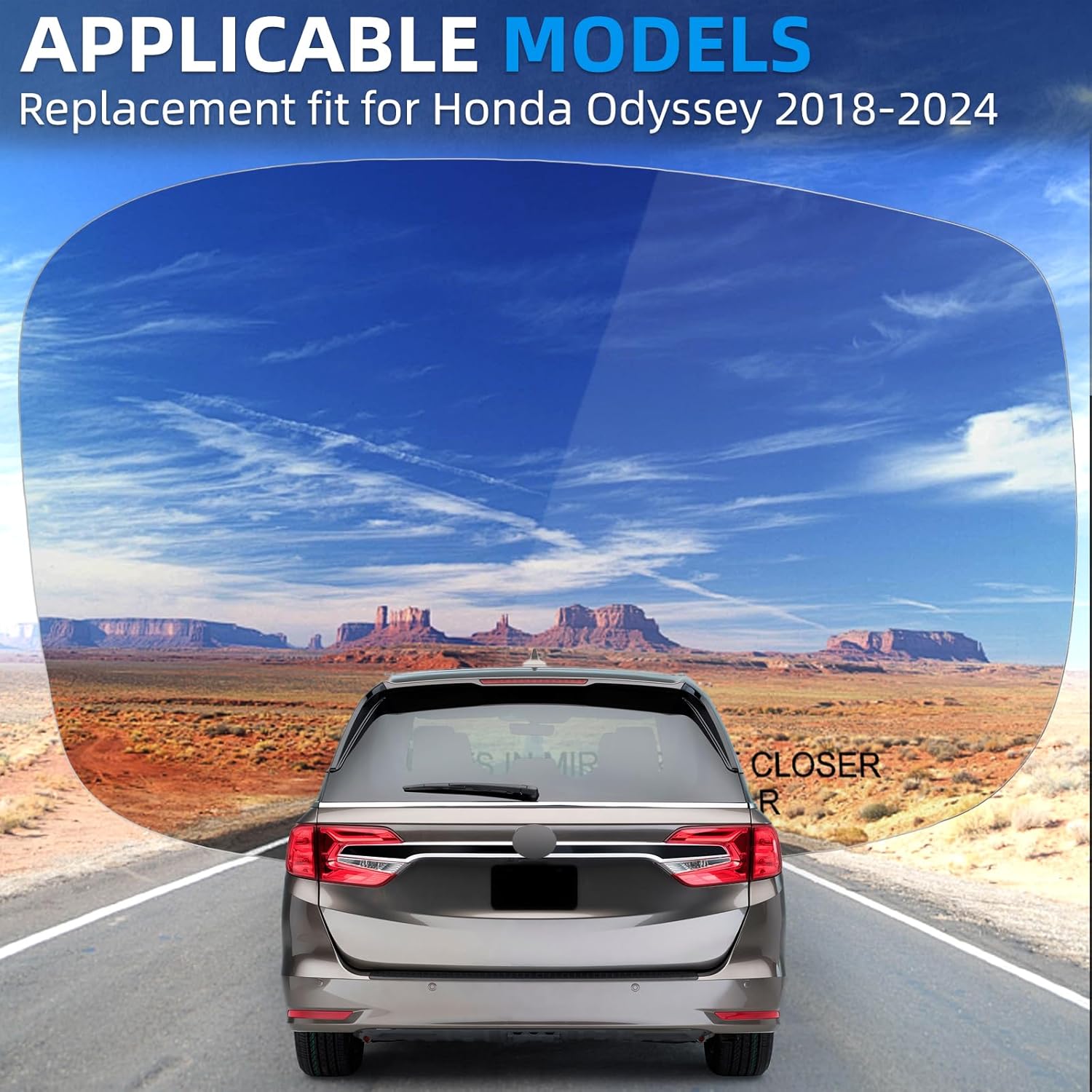 Passenger Side Mirror Replacement for Honda Odyssey 2018 2019 2020 2021 2022 2023 2024 - Right Side Mirror Glass, Rear View Mirrors Glass with Power Heated