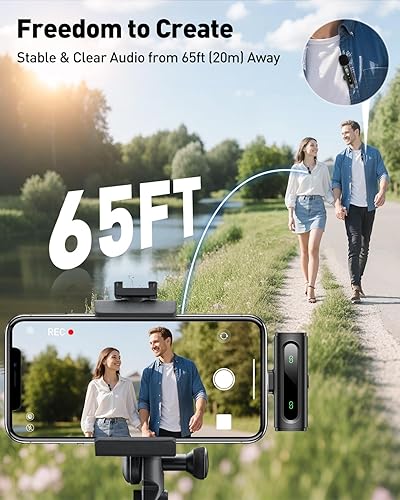 Miniatura 7 de Micrófono Lavalier USB C Inalámbrico Mini Micrófono para Teléfono/Tableta/PC Android Tipo C Grabación de Video Micrófonos de Clip con Clip Giratorio