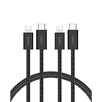 Belkin Confezione da 2 cavi intrecciati USB-C con connettore Lightning da 1,5 m