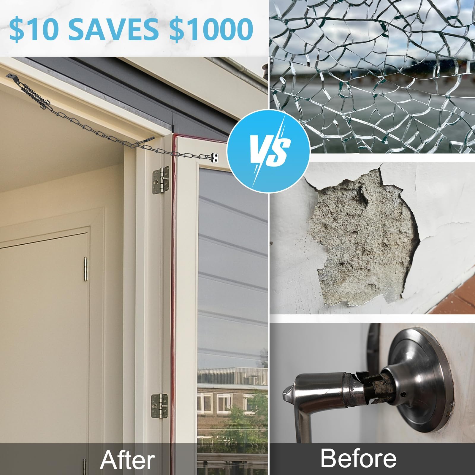 Storm Door Chain - Protect Your Door FREE SHIPPING -3 Storm Door Chain - Protect Your Door FREE SHIPPING -3