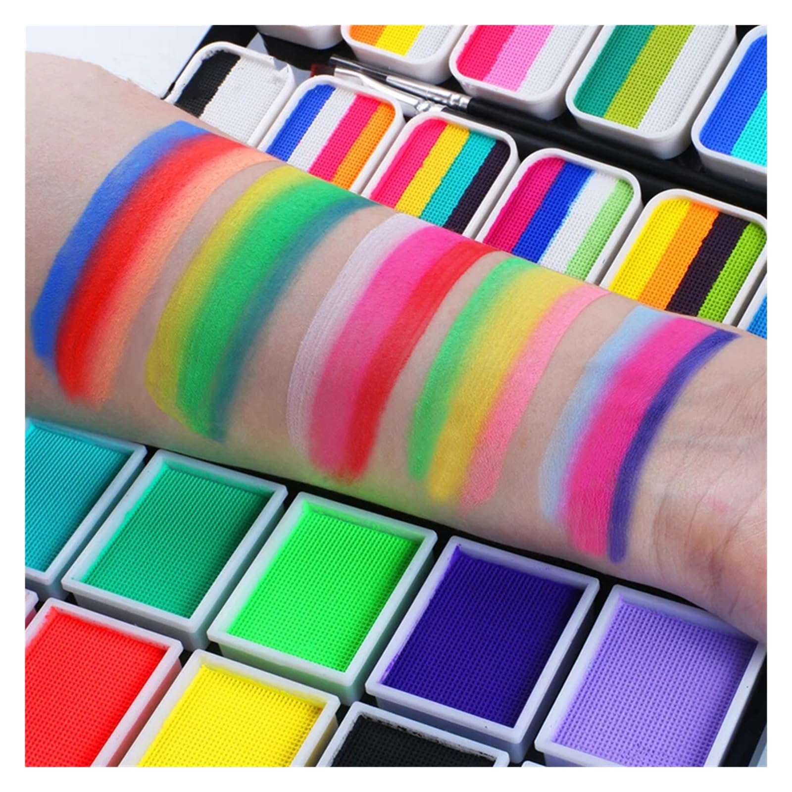 paleta de pintura corporal Juego de pintura facial y corporal malla 12 piezas(3012set(watersoluble)