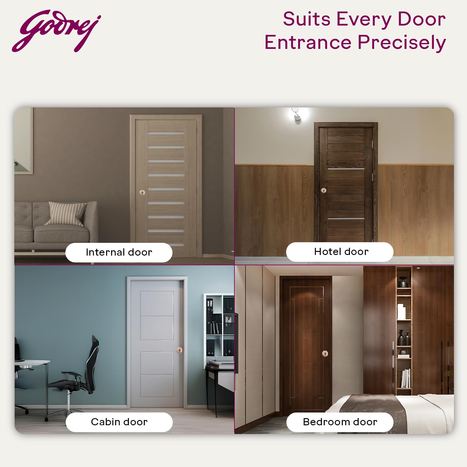 Godrej Cylindrical Lock | with 3 Keys | Suitable for Bedroom Doors&Inter-Connected Doors for Commercial Space | 70mm Backset | Door Thickness 32mm to 45mm | Rose Gold Finish | 5 Year Warranty — Amazon image 7
