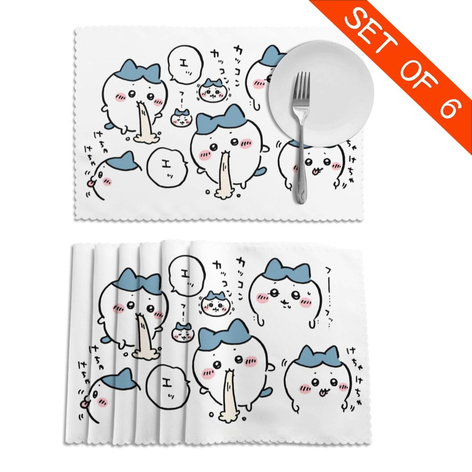 Amazon｜ランチョンマット ちいかわ ハチワレ 雰囲気アップ シワになり