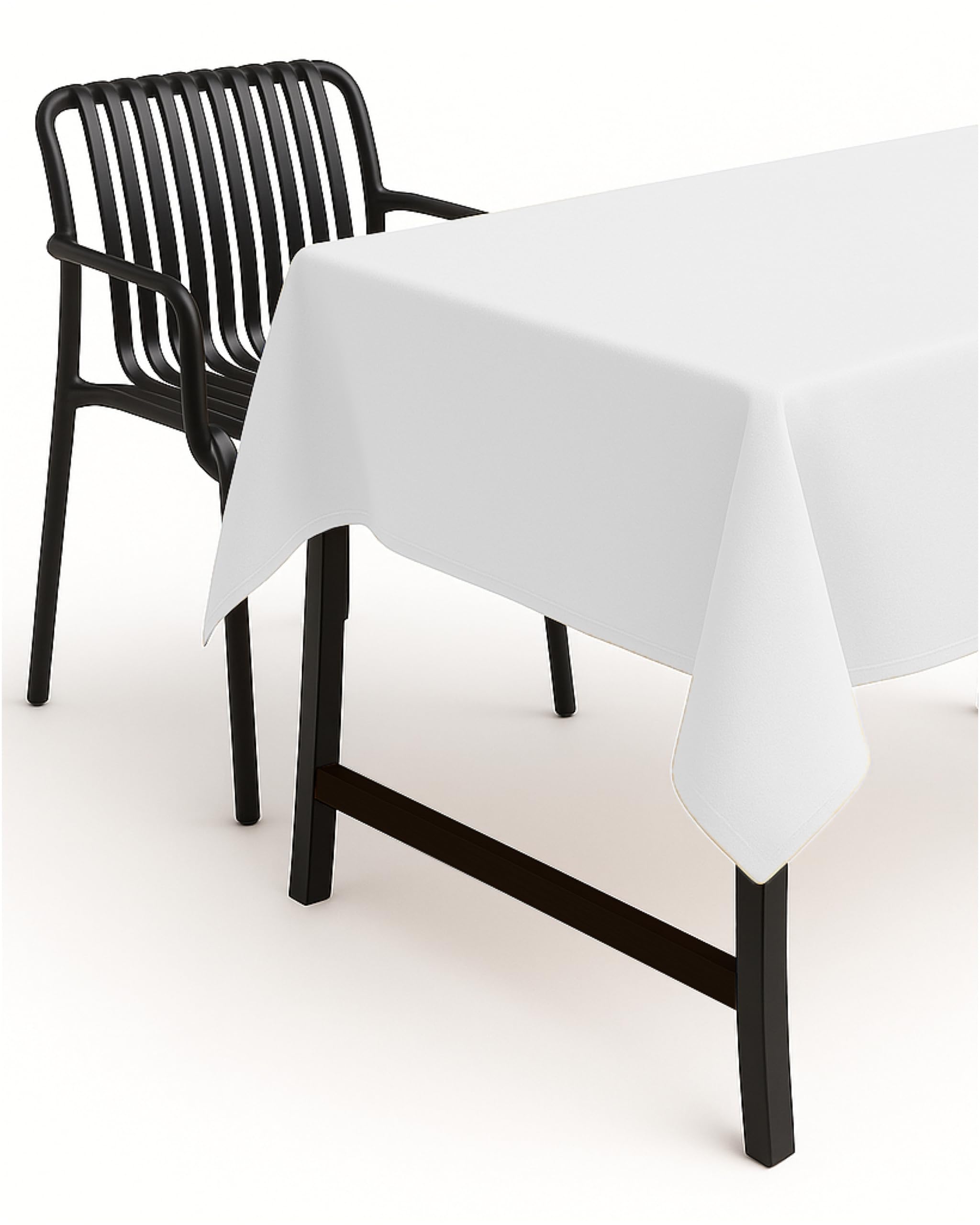 Texpot Weiß Textildepot24 Garden Tablecloth, Linen Look, Lotus Effect Fabric, Stain Protection, Non-Iron, White, 110 X 140 Cm