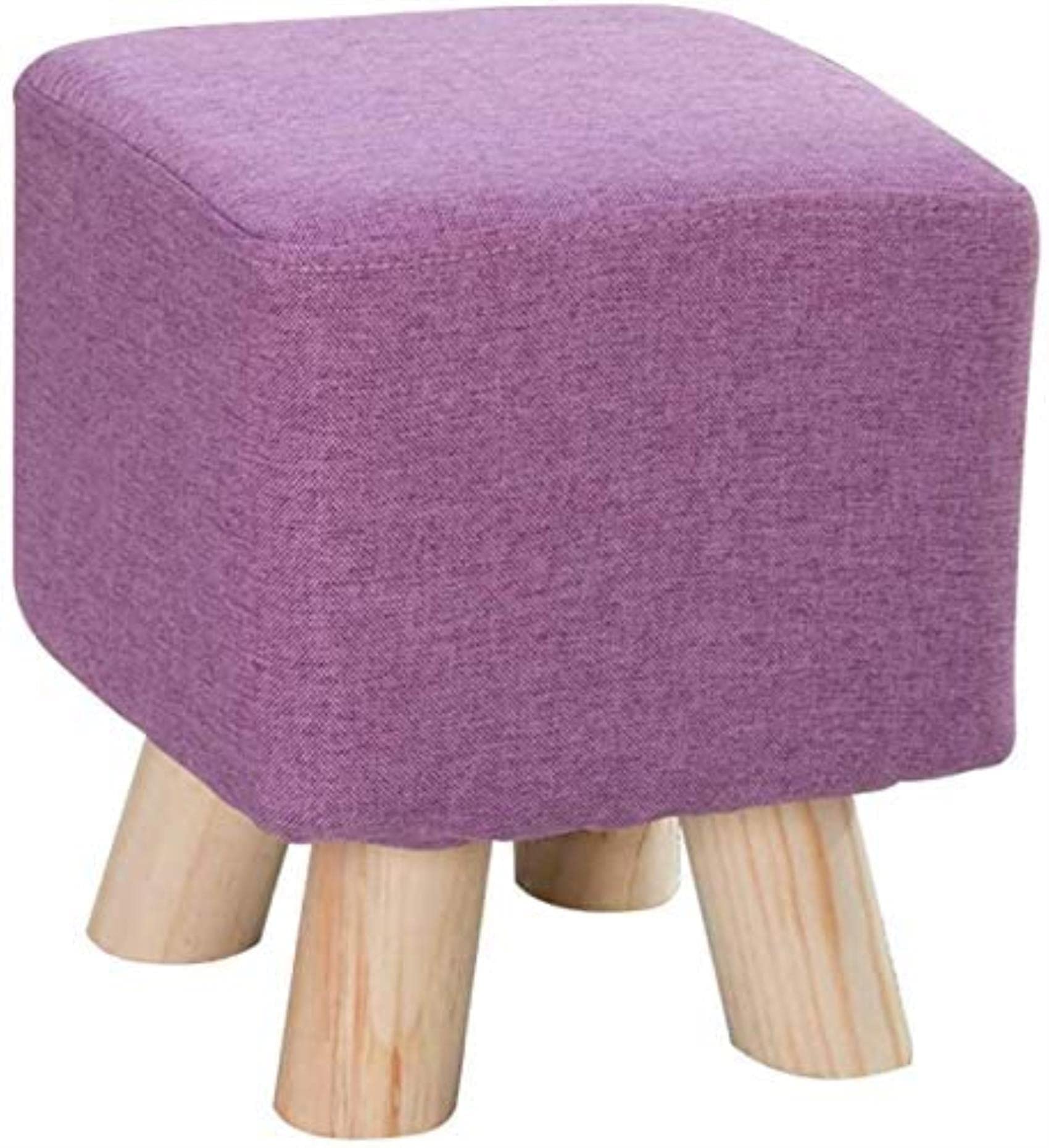 Repose-pieds en tissu de coton et lin avec coffre de rangement