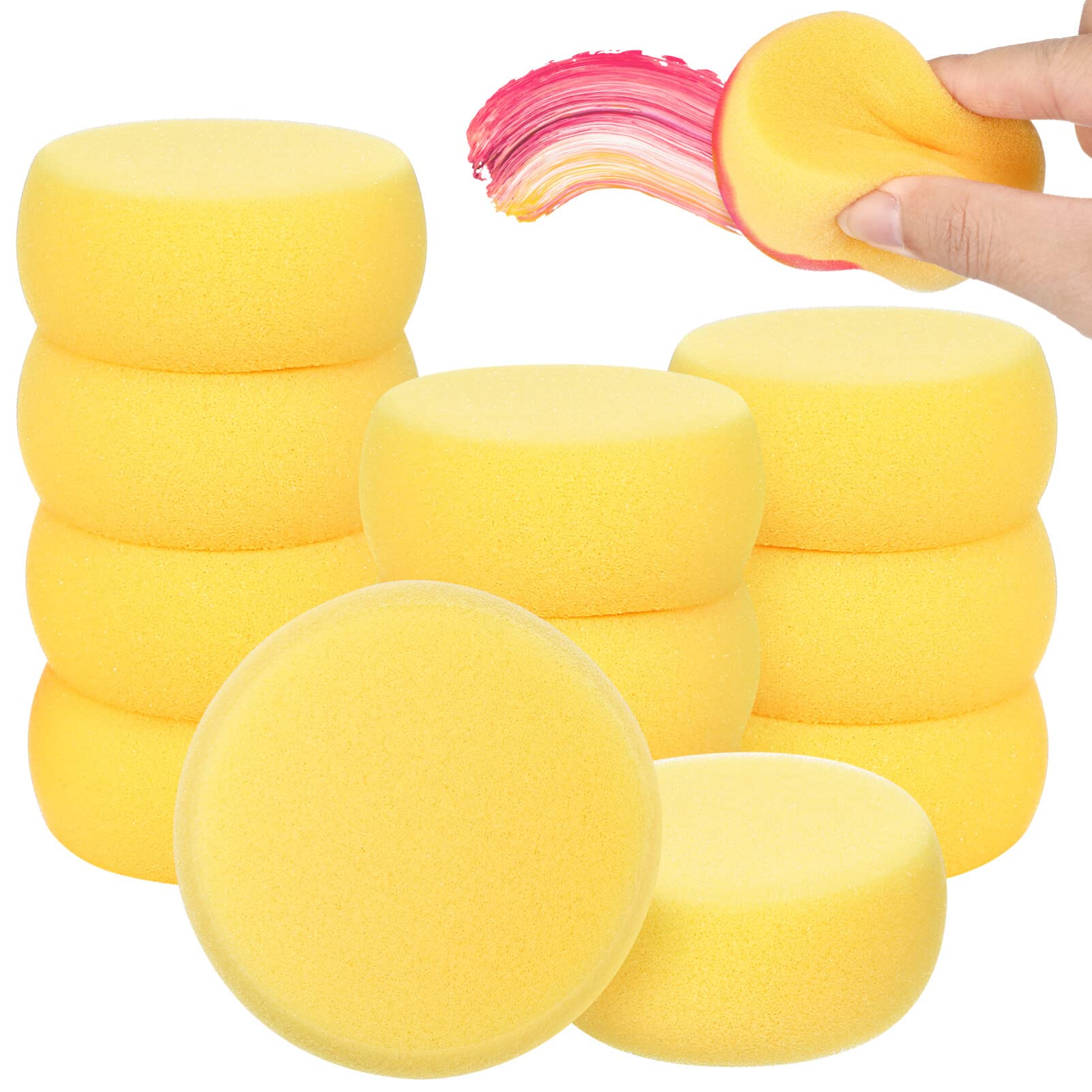 Toyvian 12pcs Round Sponges Face Paint Sponges Finger Sponge Daubers
