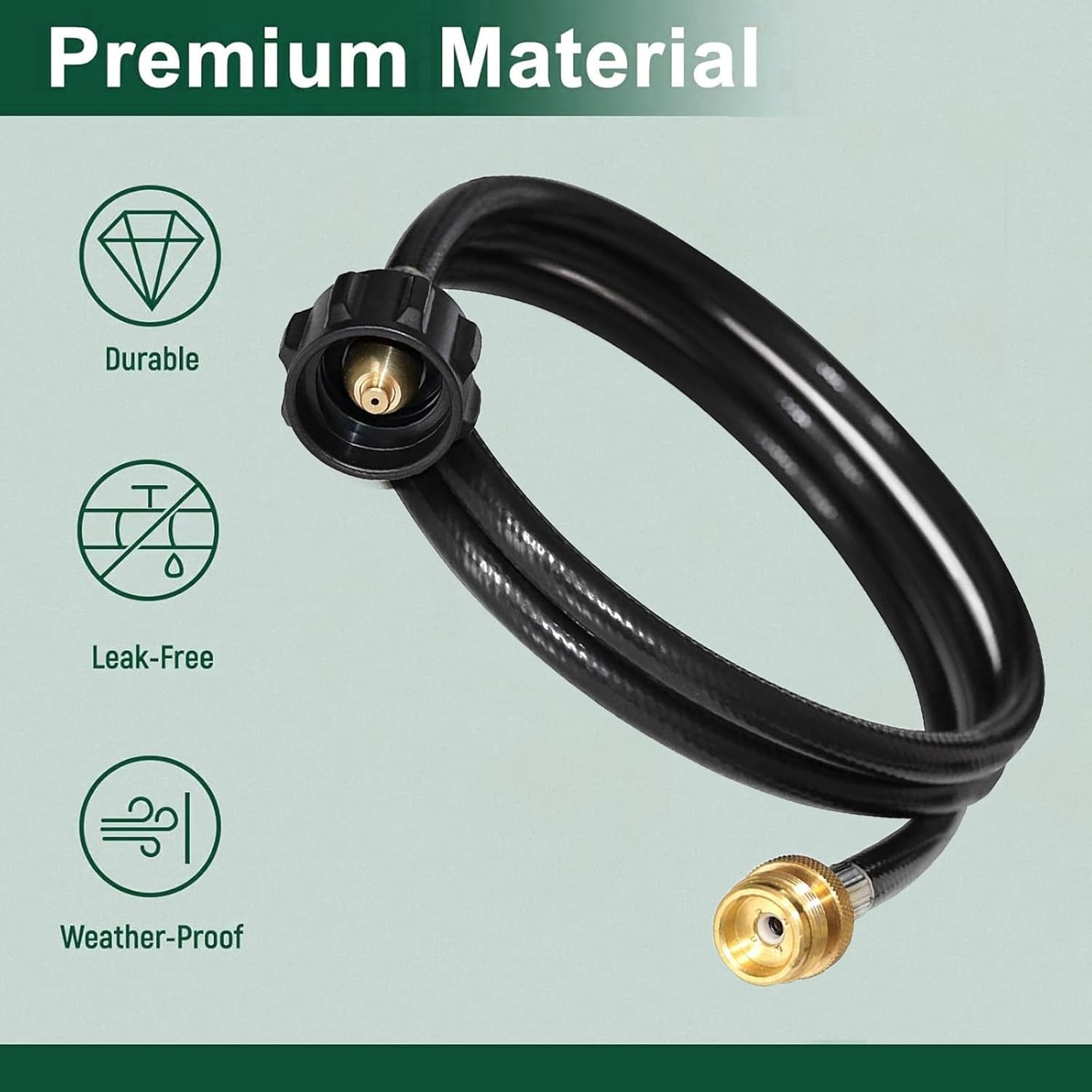 12 Feet Propane Adapter Hose 1 lb to 20 lb Converter Replacement for QCC1/Type1 Tank Connects 1 LB Bulk Portable Appliance to 20 lb Propane Tank