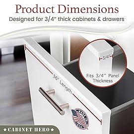 Cabinet Hero Slimline Cabinet Edge Protector - Prevents Chipping, Wear, Discoloration - Drawer Edge Guard, Bumper for Drawer - Easy Slip-On Installation - 3/4 Thick, 36 Length, White, Pack of 4