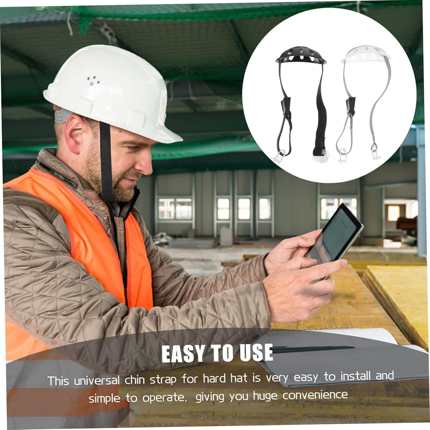 ORFOFE 2pcs Adjustable Hard Hat Chin Strap Chin Strap for Construction Helmets Y-design Easy Installation Includes