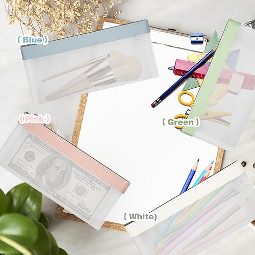 Miniatura 5 de 4 bolsas de dinero con cremallera, bolsa de dinero para efectivo, bolsa bancaria, organizador de dinero transparente para dinero en efectivo,