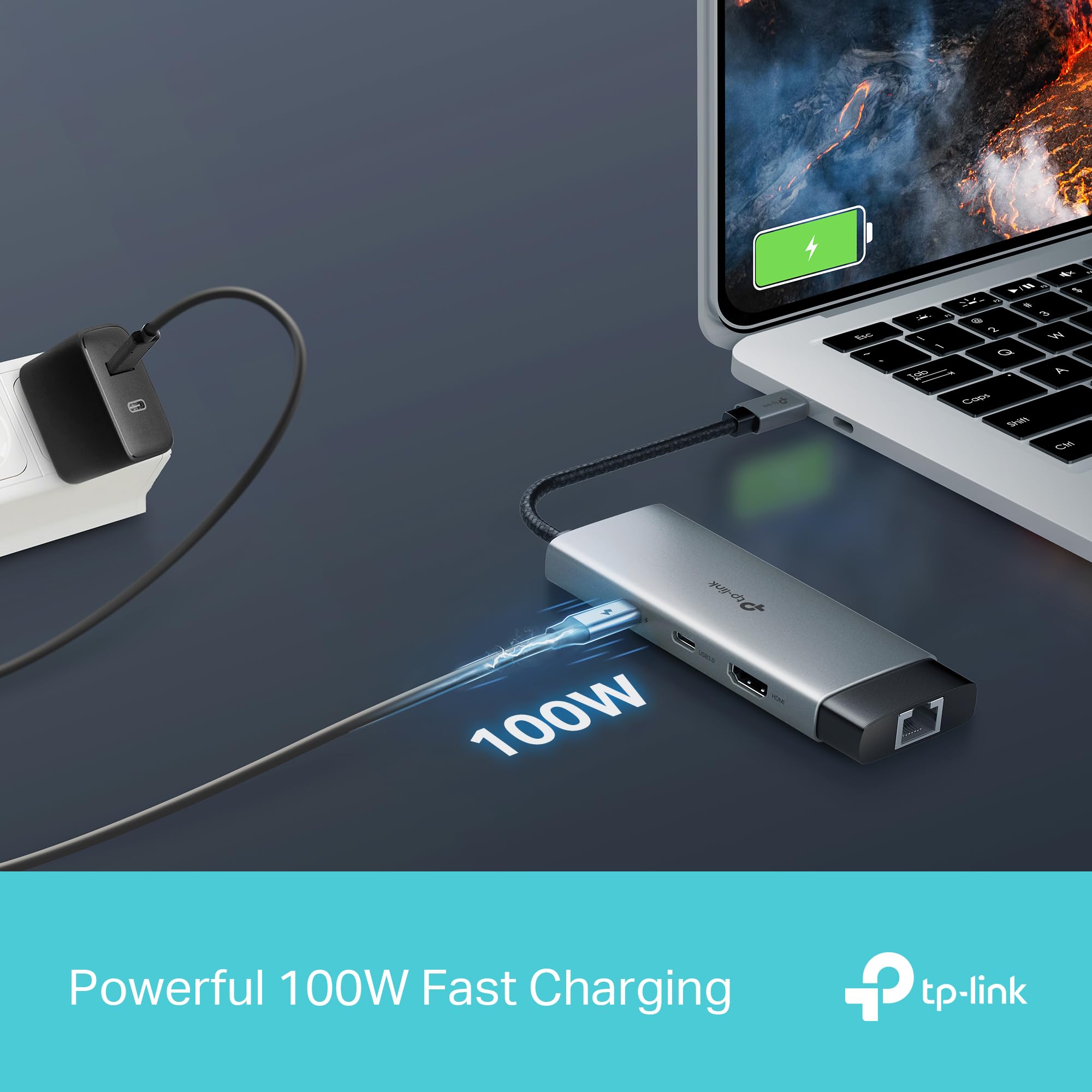 TP-Link UH6120C Hub USB C 6 in 1, 1 HDMI 4K@60Hz, 1 Gigabit Ethernet, 1 PD Rapida a 100 W, 3 Porte di USB 3.0 (1 USB-C, 2 USB-A), SuperSpeed a 5 Gbps, Adattatore per Windows, Mac OS X, iOS, Android