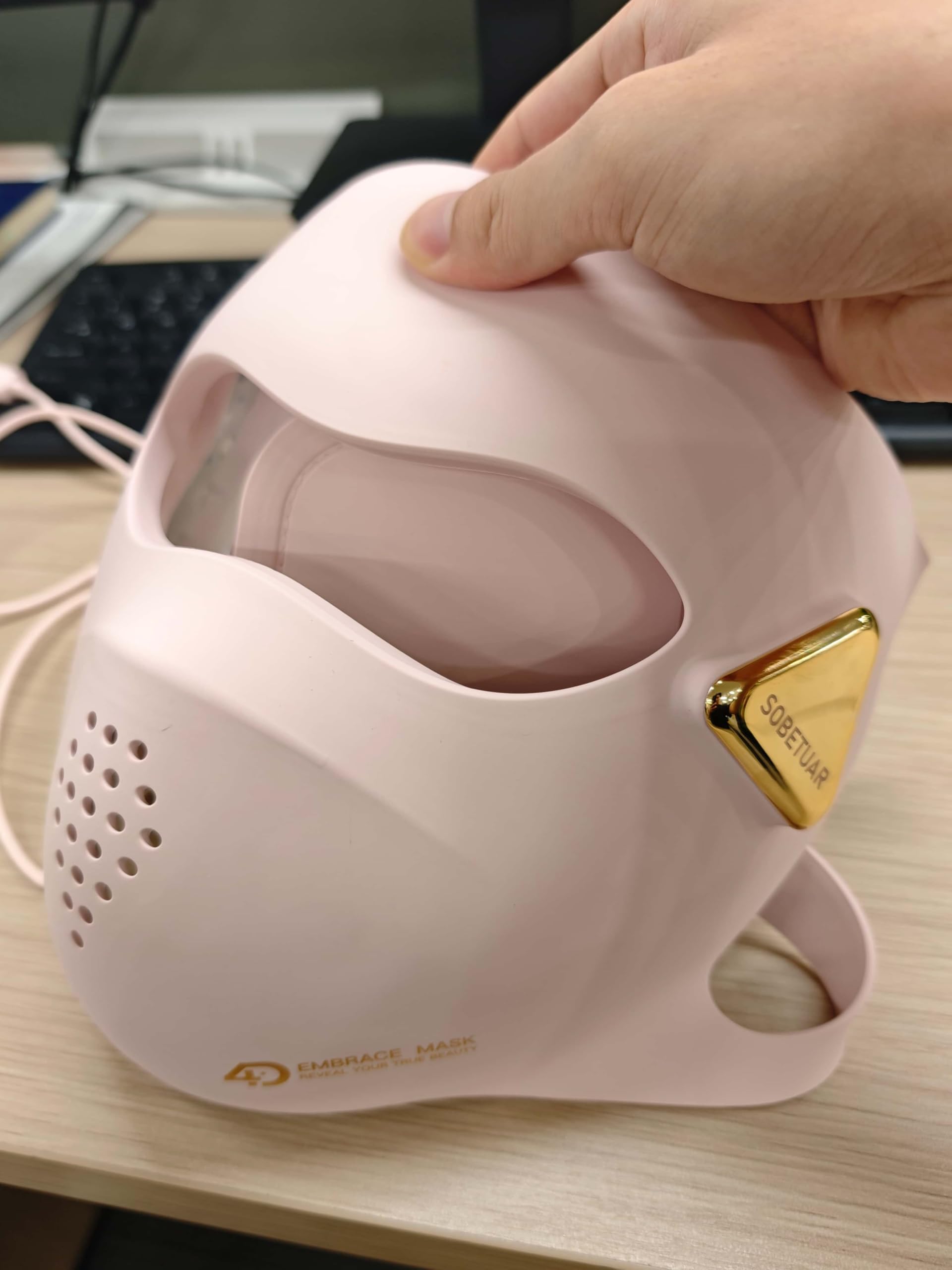 LED Light Therapy Mask 2457 LED Face Mask Light Therapy - 4 Modes Acne Reduction 4000mAh Rechargeable Home