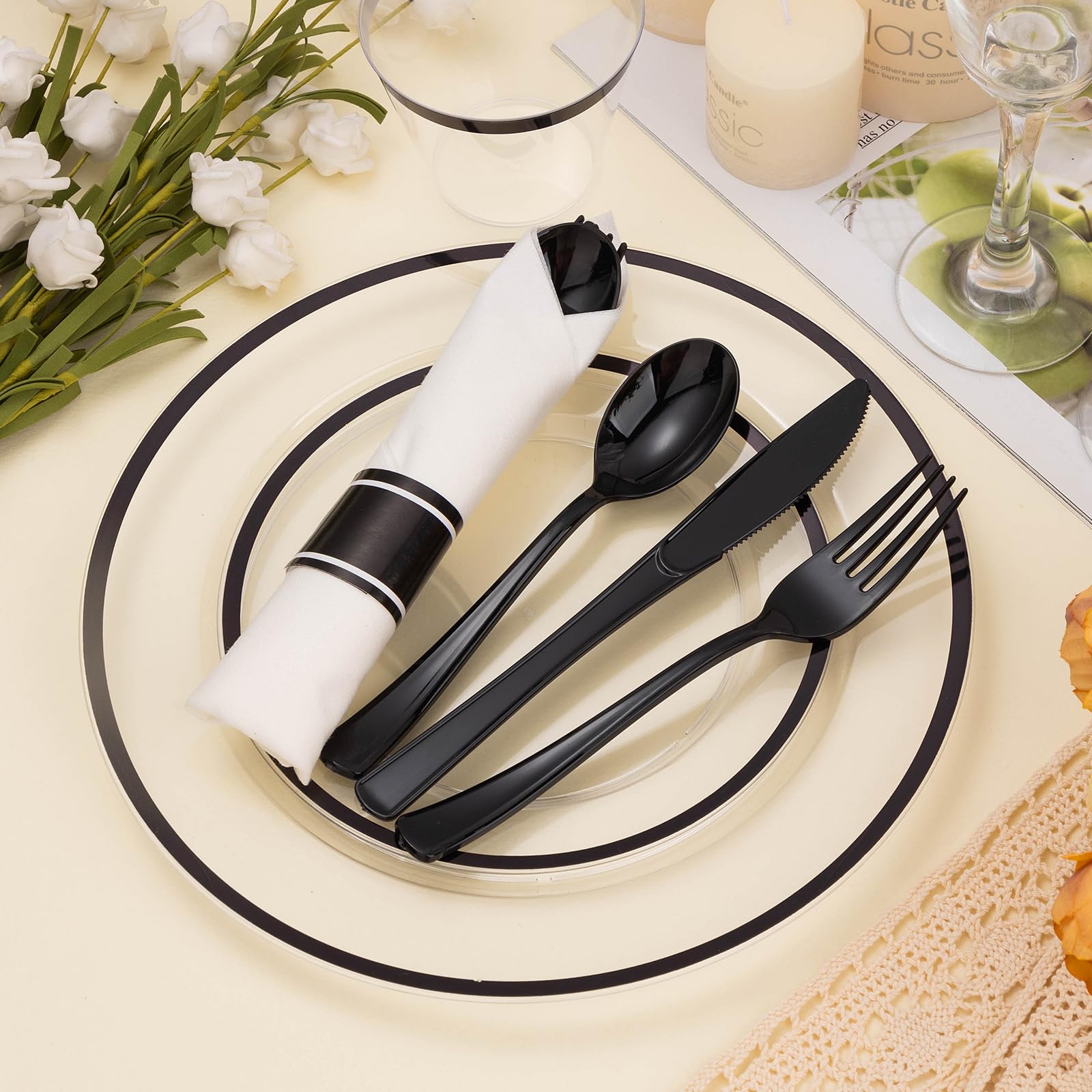 BESTSTAR 350 Piece Disposable Plates Set -7